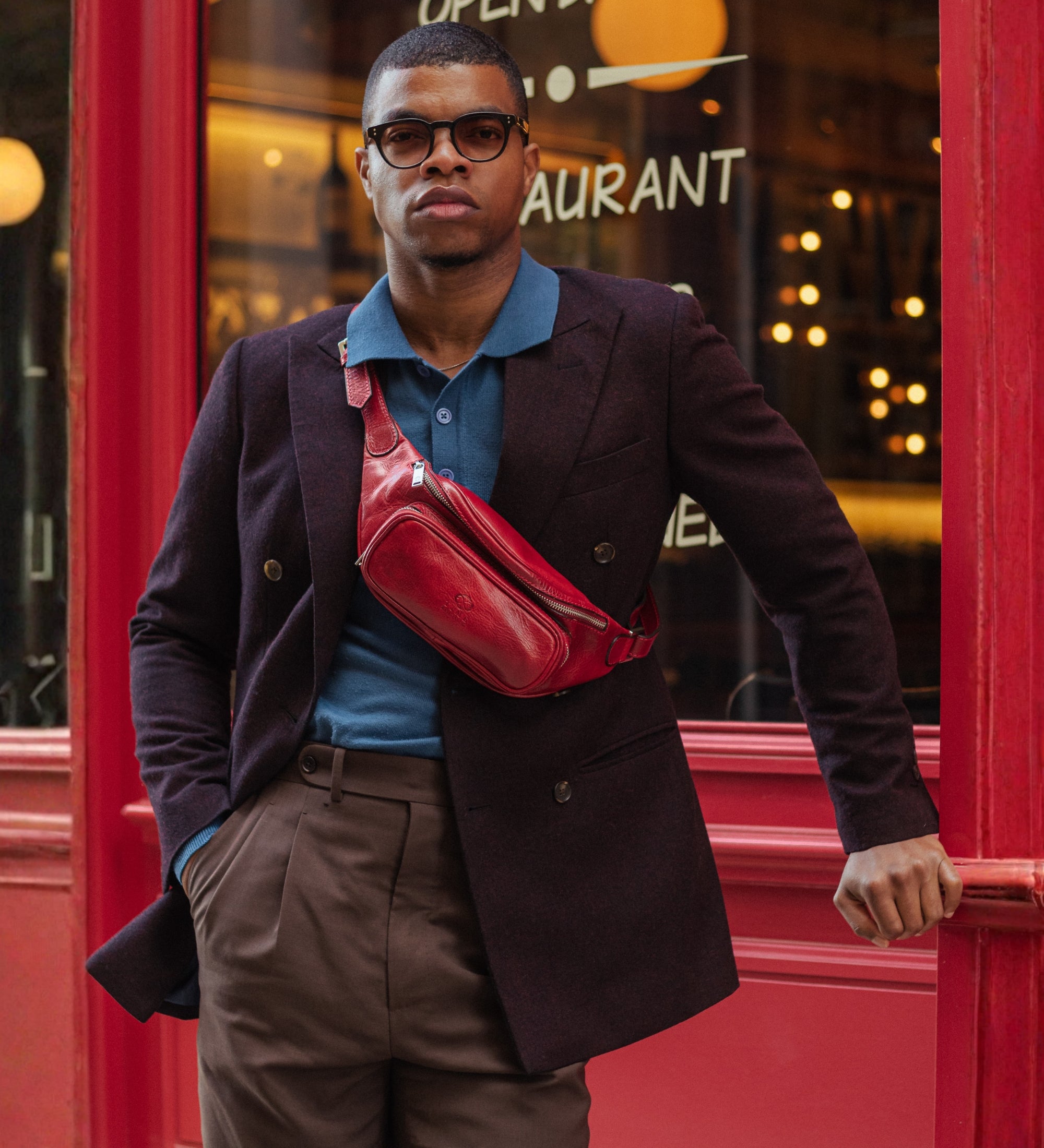 Leather Sling Bag Belly Bag - Independent People