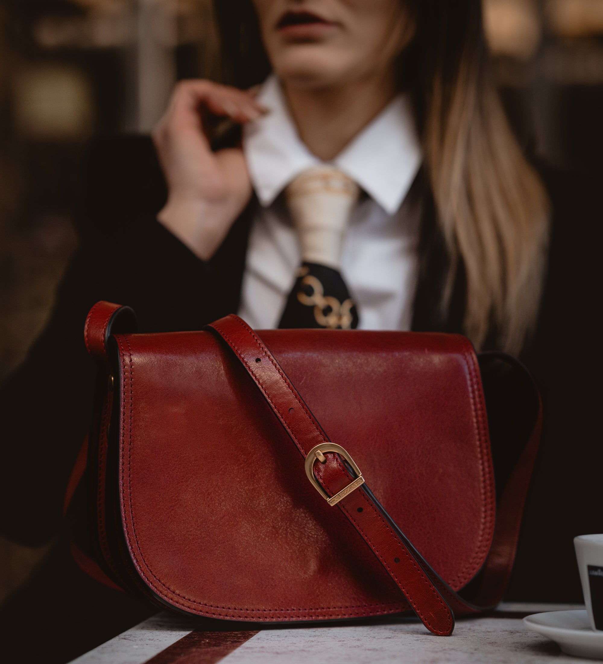 Leather Saddle Bag Cross Body Bag for Women - Moonfleet