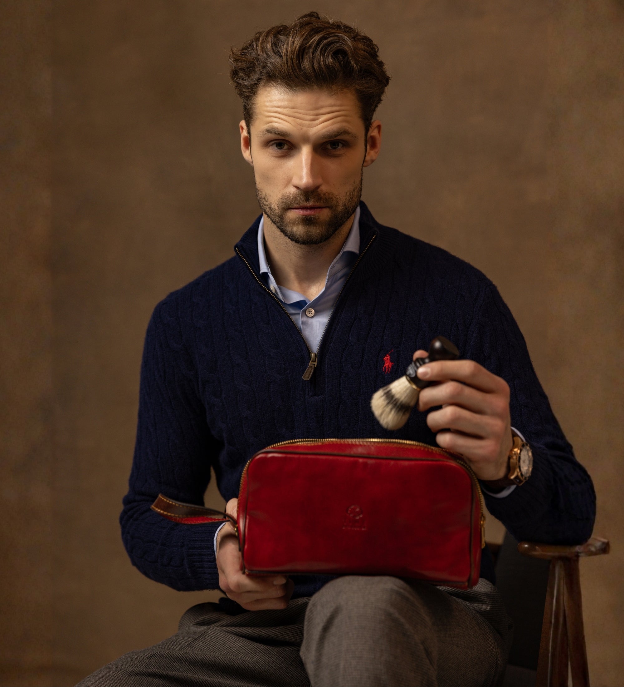 Leather Cosmetic Bag Dopp Kit - All the Kings Men