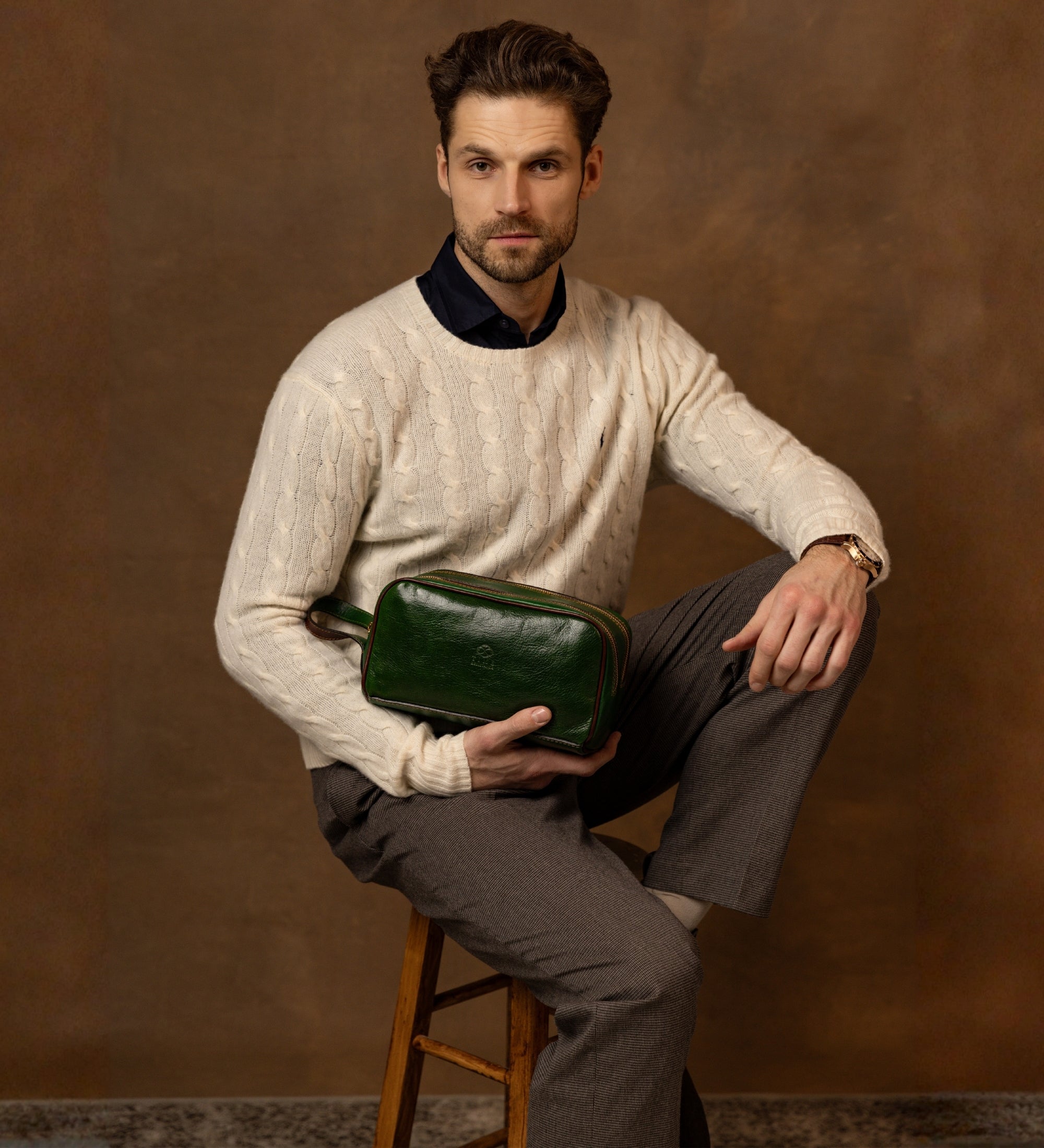 Leather Cosmetic Bag Dopp Kit - All the Kings Men