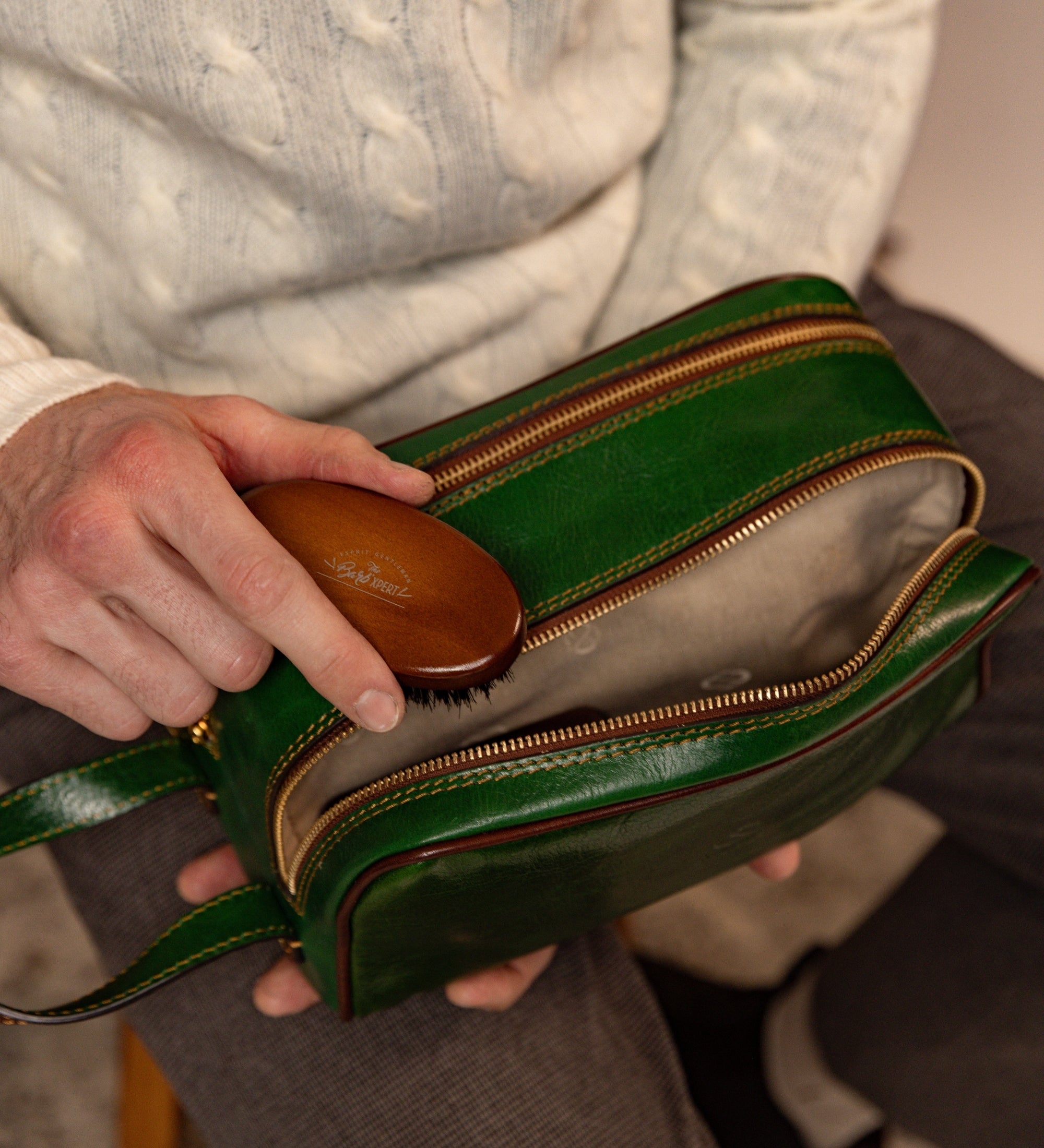Leather Cosmetic Bag Dopp Kit - All the Kings Men
