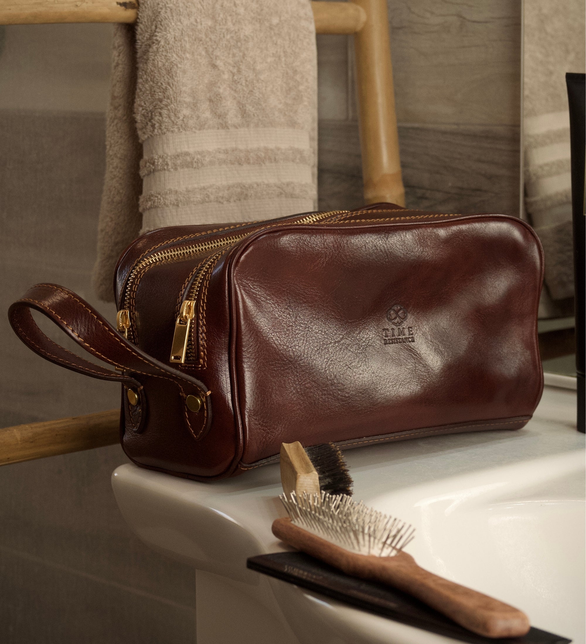 Leather Cosmetic Bag Dopp Kit - All the Kings Men