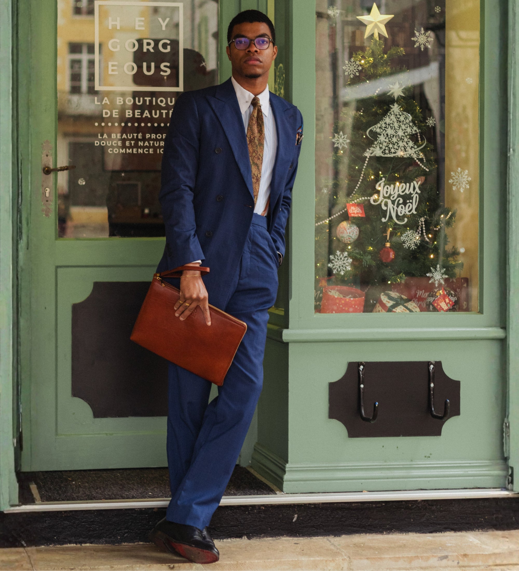 Large Leather Mens Clutch Purse - The Brothers Karamazov