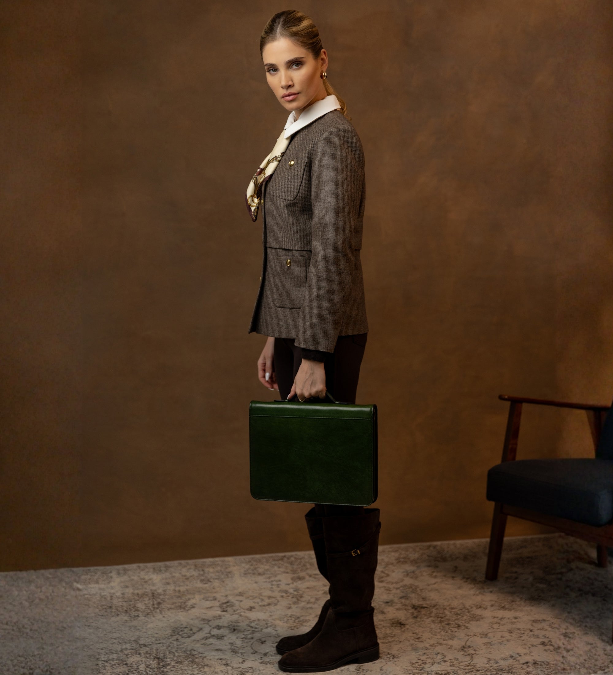 Womens Leather Portfolio with Binder - Joy in the Morning