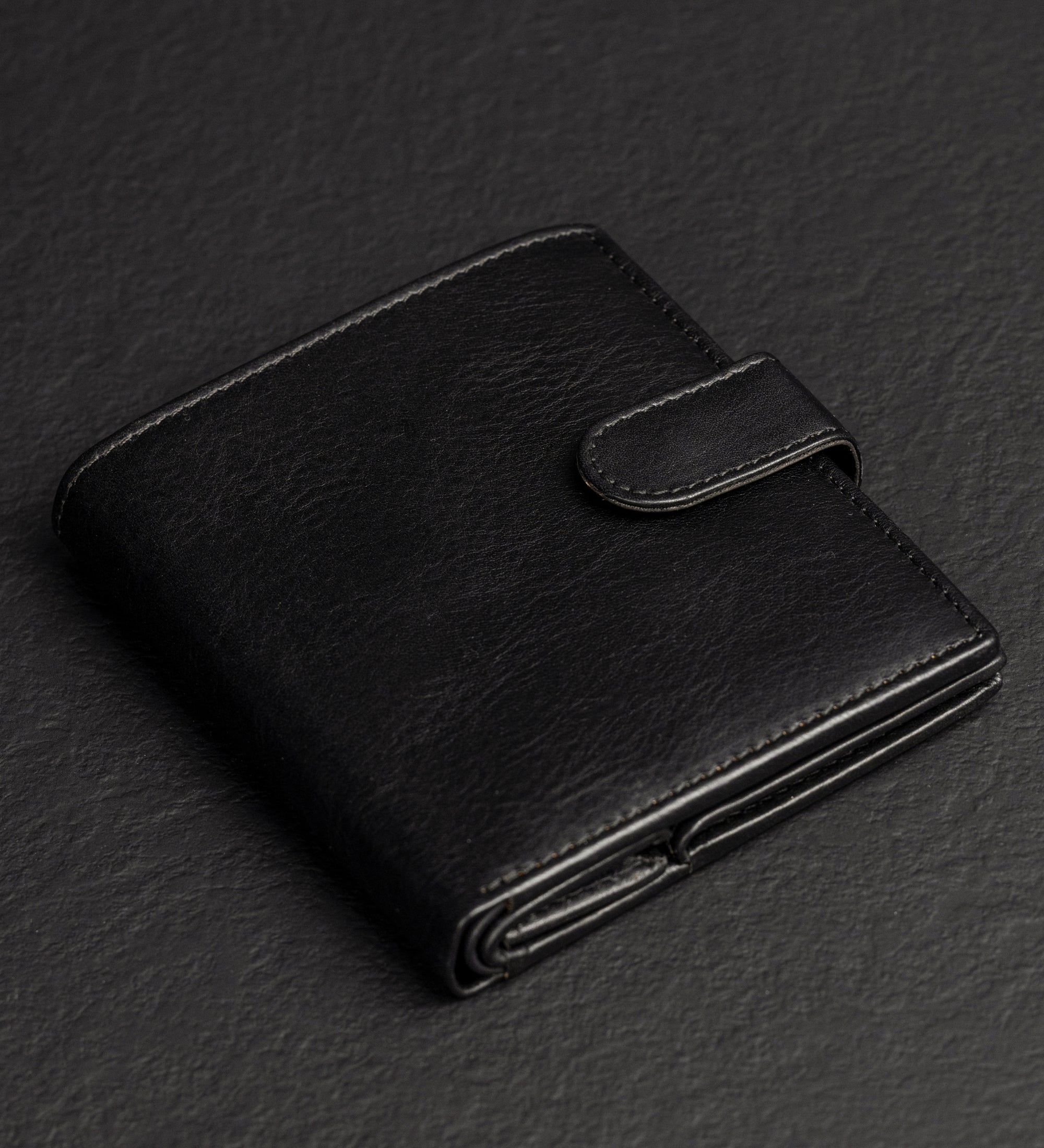 Leather Bifold Wallet with a Snap Closure - Ironweed