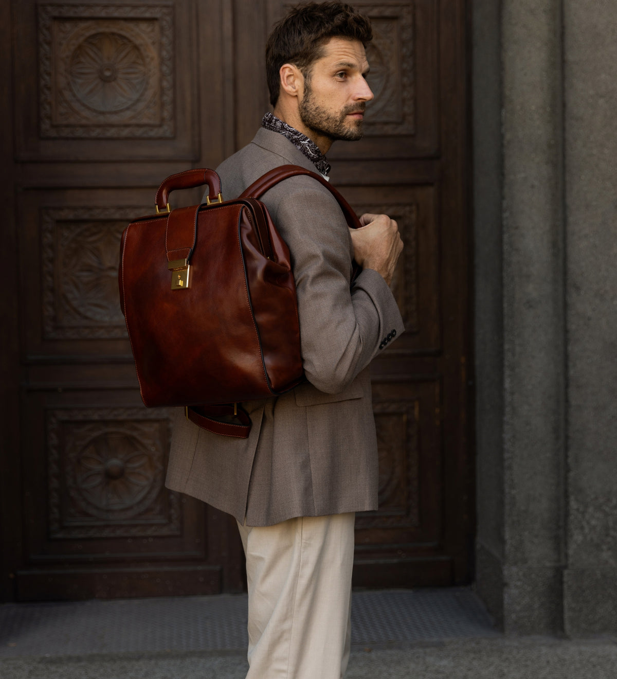 Leather Backpack - A Brief Story of Time