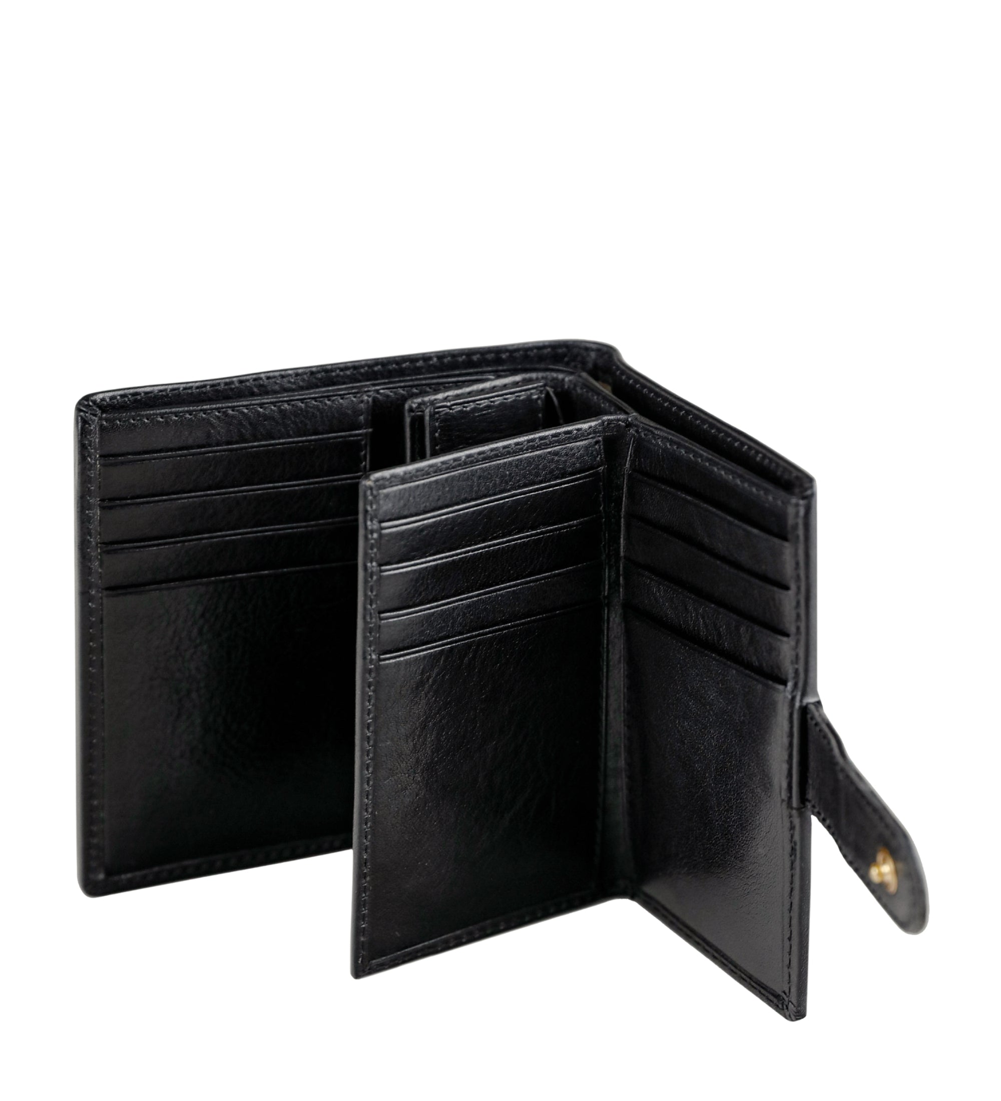 Leather Bifold Wallet with a Snap Closure - Ironweed