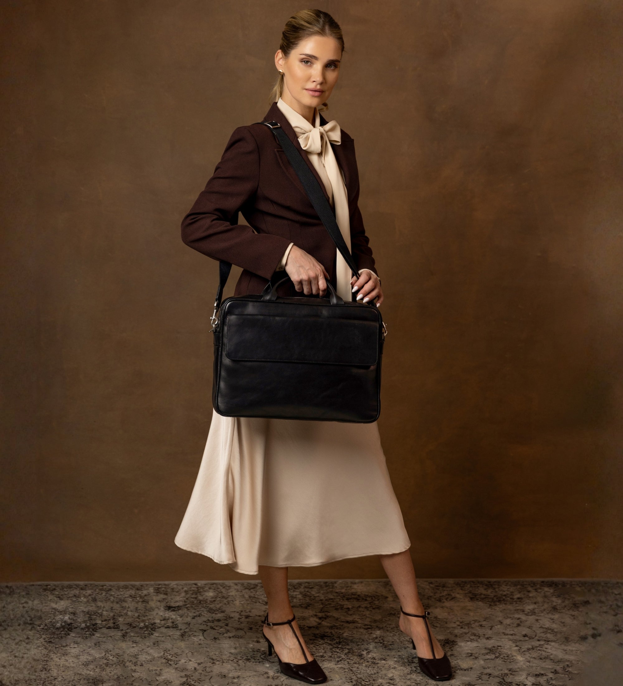 Womens Leather Briefcase Laptop Bag - The Sheltering Sky