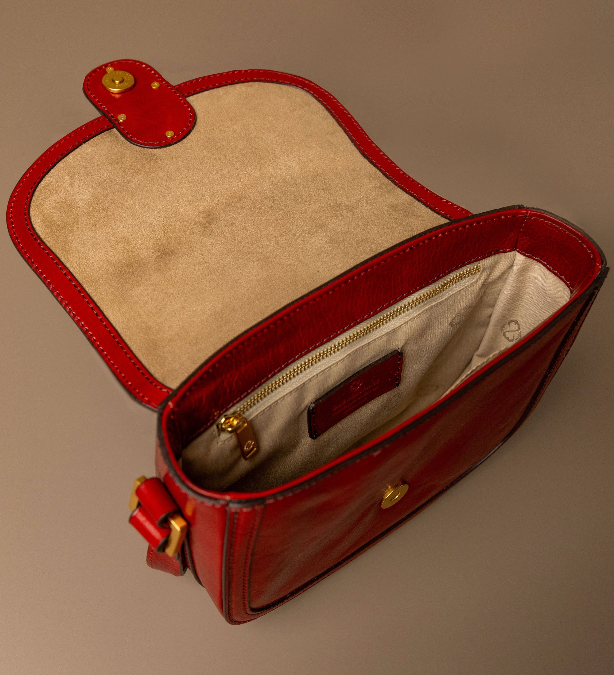 Womens Leather Saddle Bag - Villette