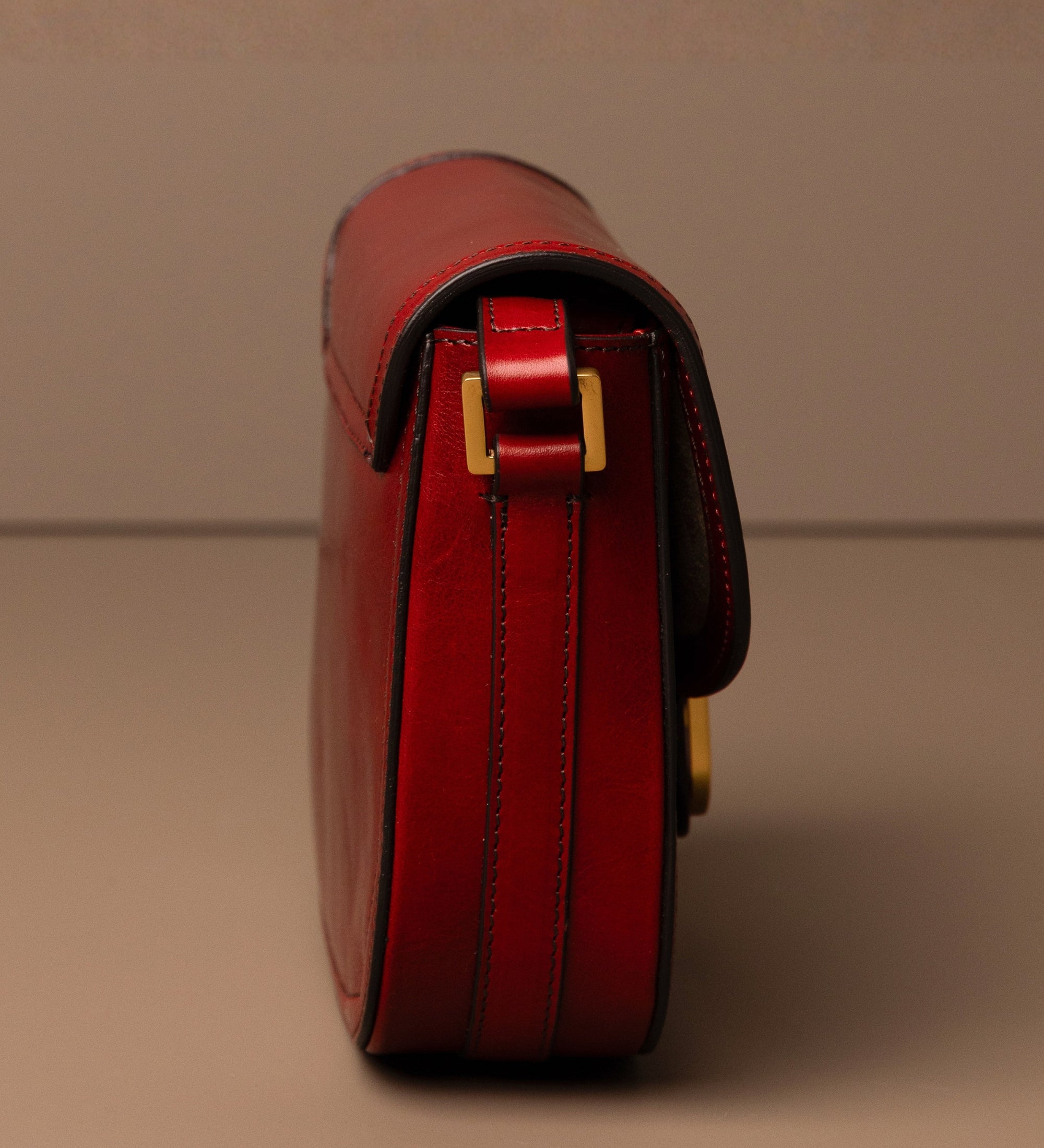 Womens Leather Saddle Bag - Villette