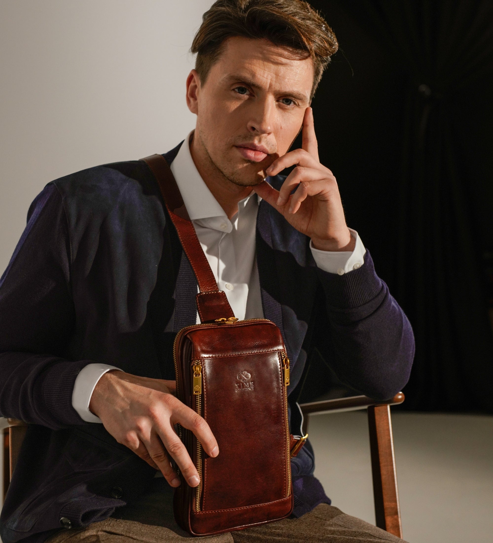 Leather Sling Bag Chest Bag - Kim