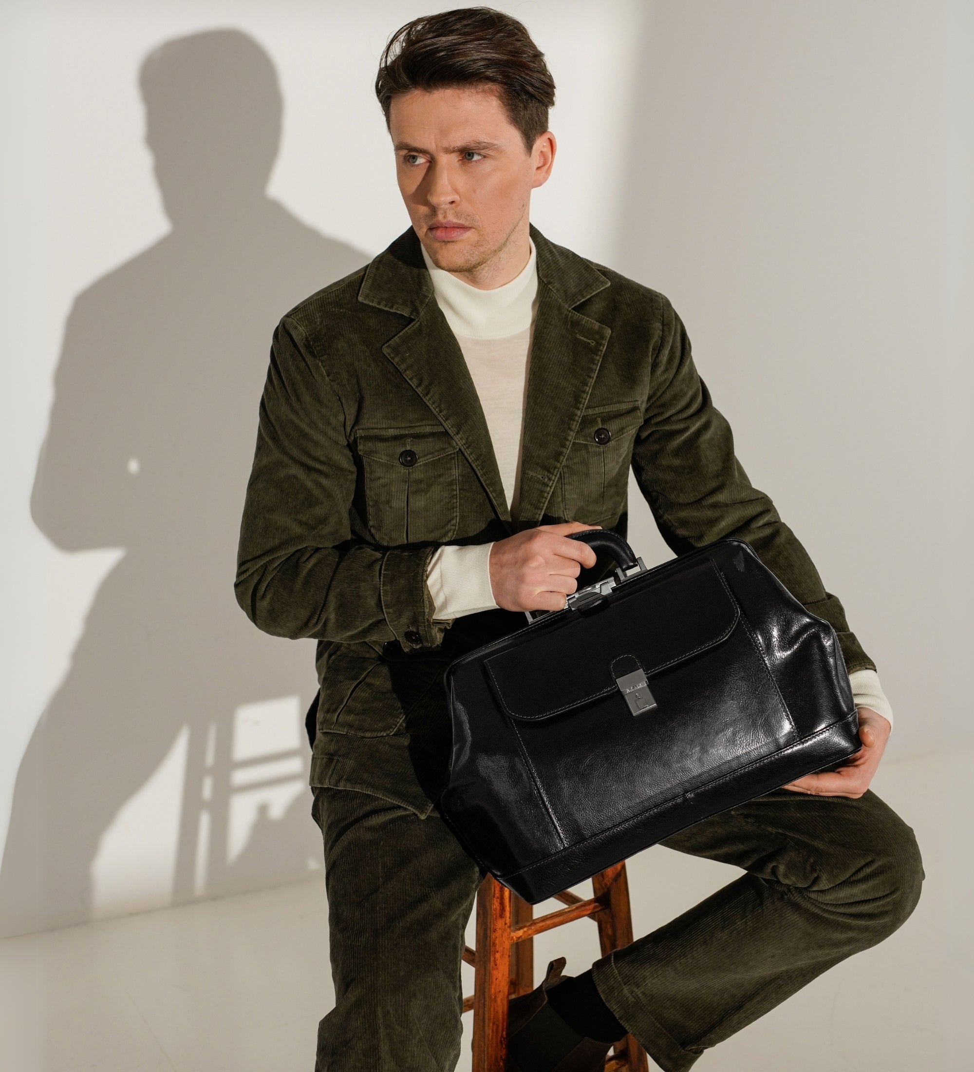 Large Italian Leather Doctor Bag - Hamlet