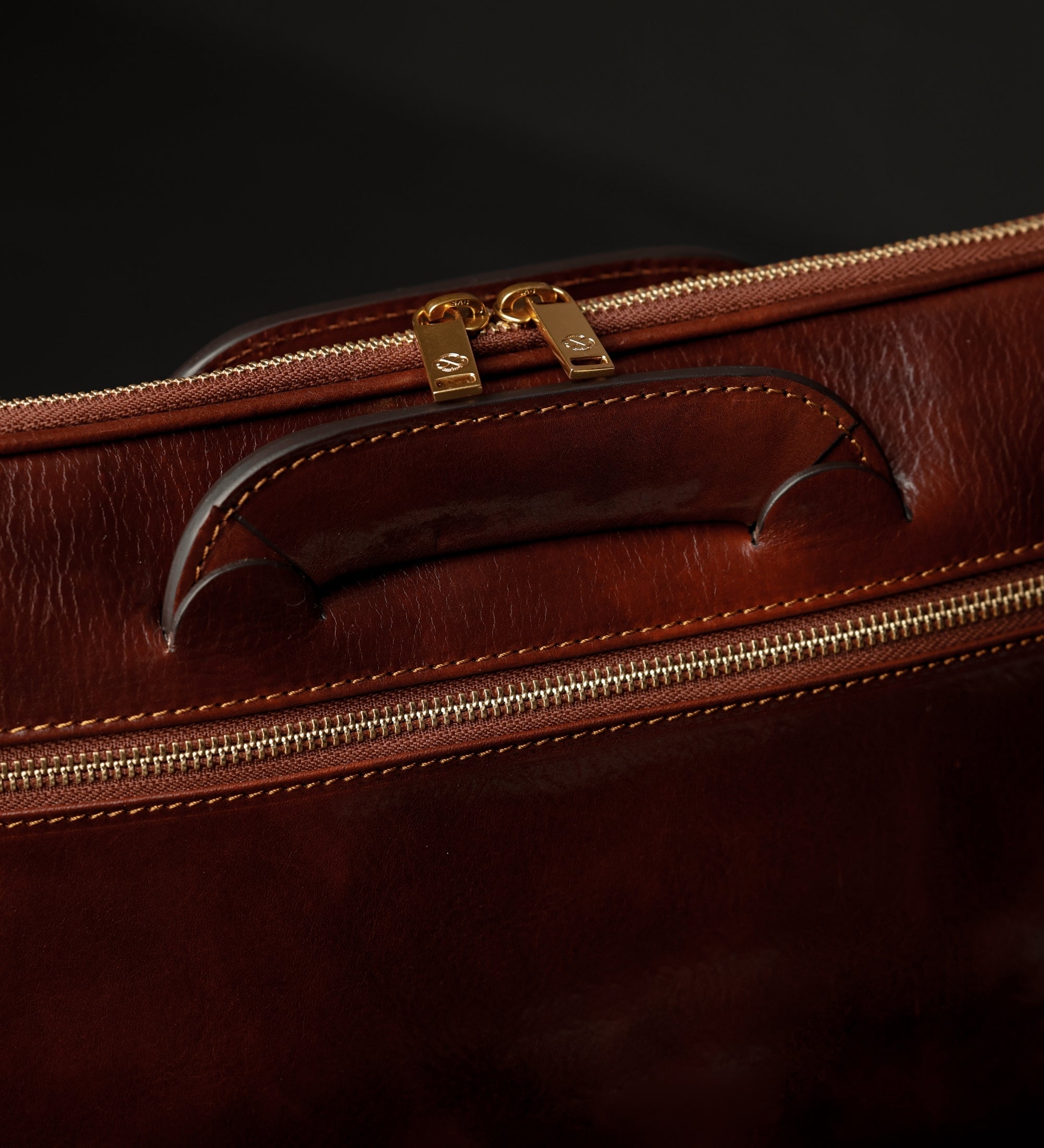 Leather Briefcase Laptop Bag - Brave New World