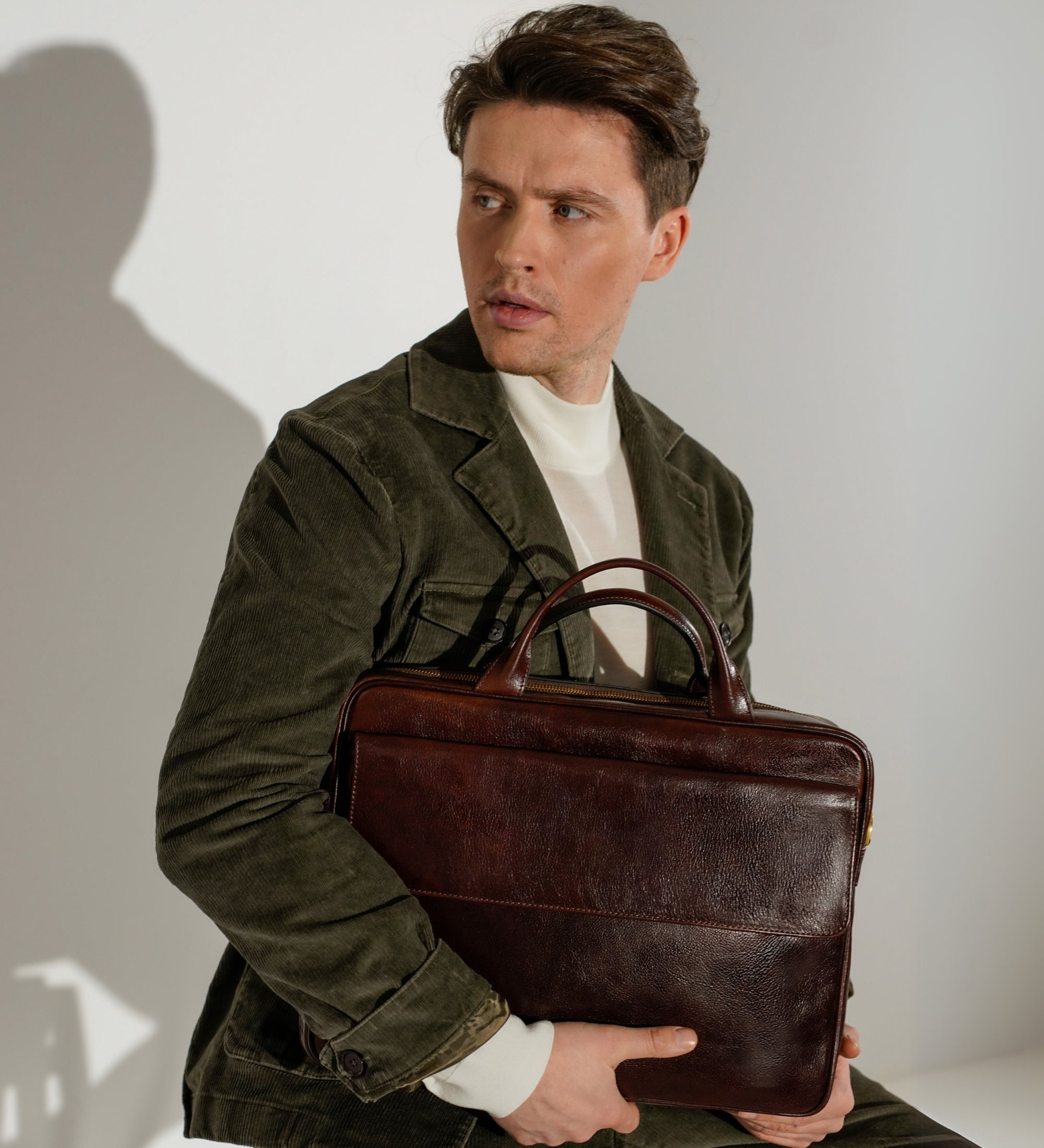 Leather Briefcase Laptop Bag - The Sheltering Sky