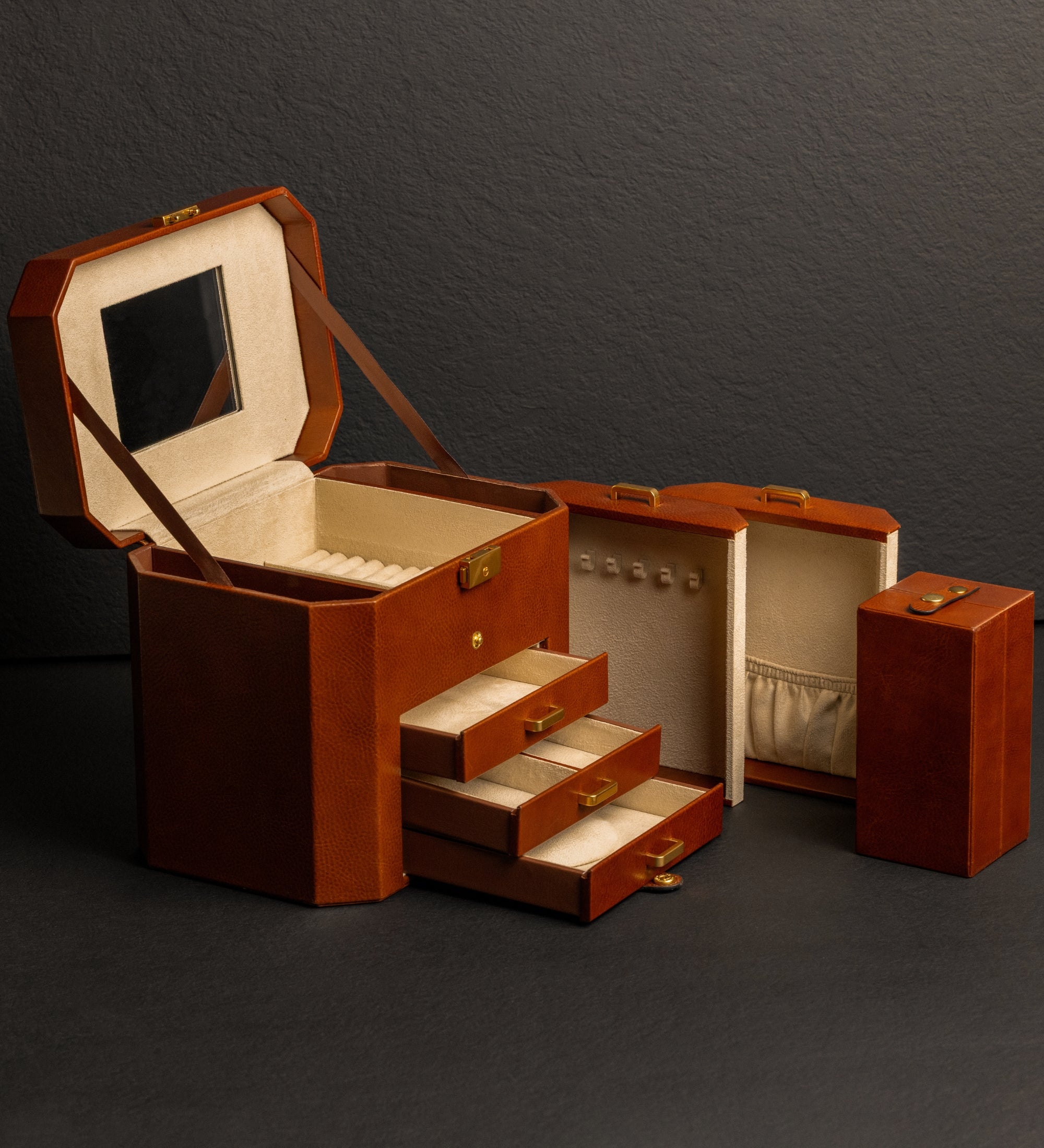 Large Leather Jewelry Box for Women - A Handful of Dust