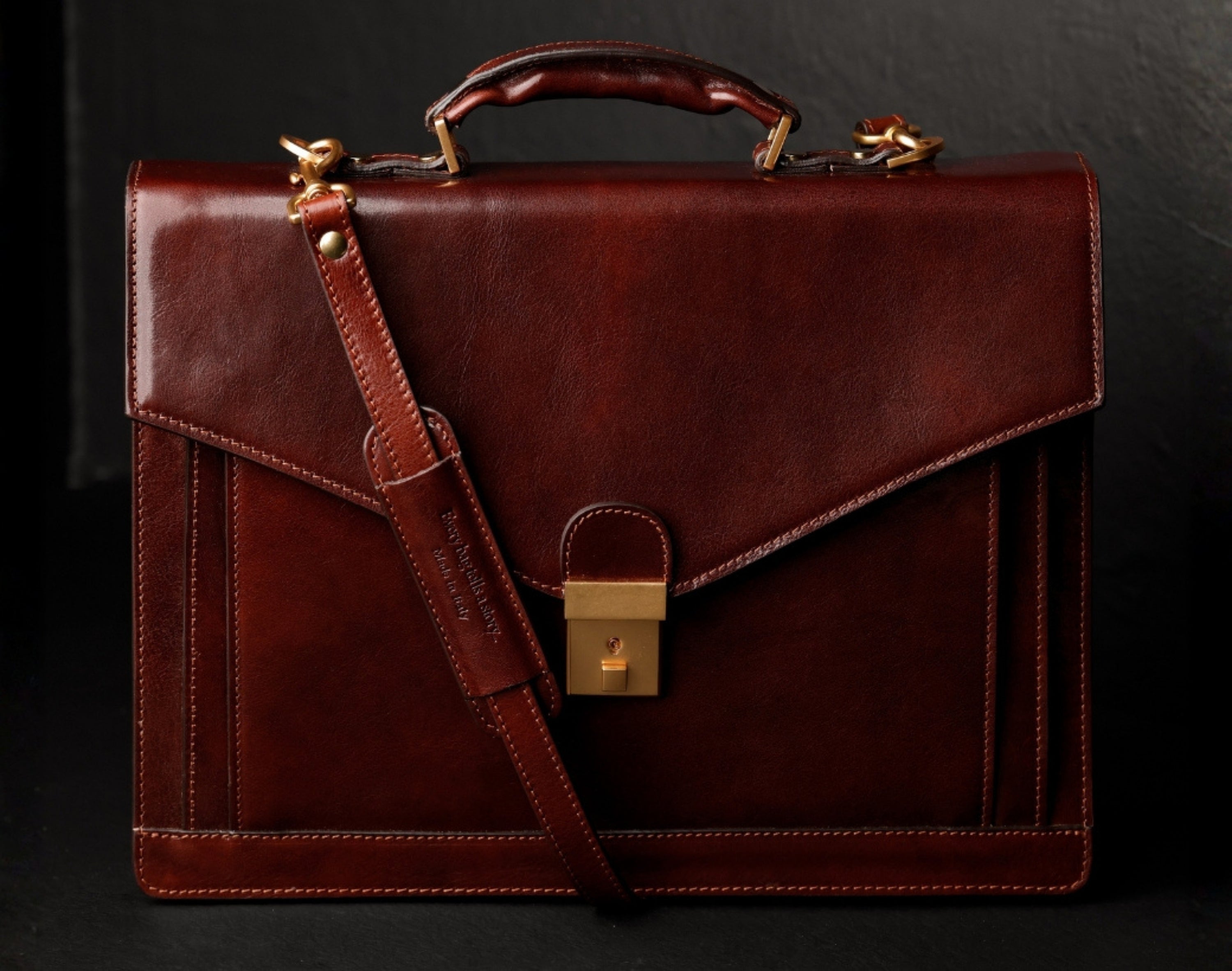 Full-grain leather briefcase