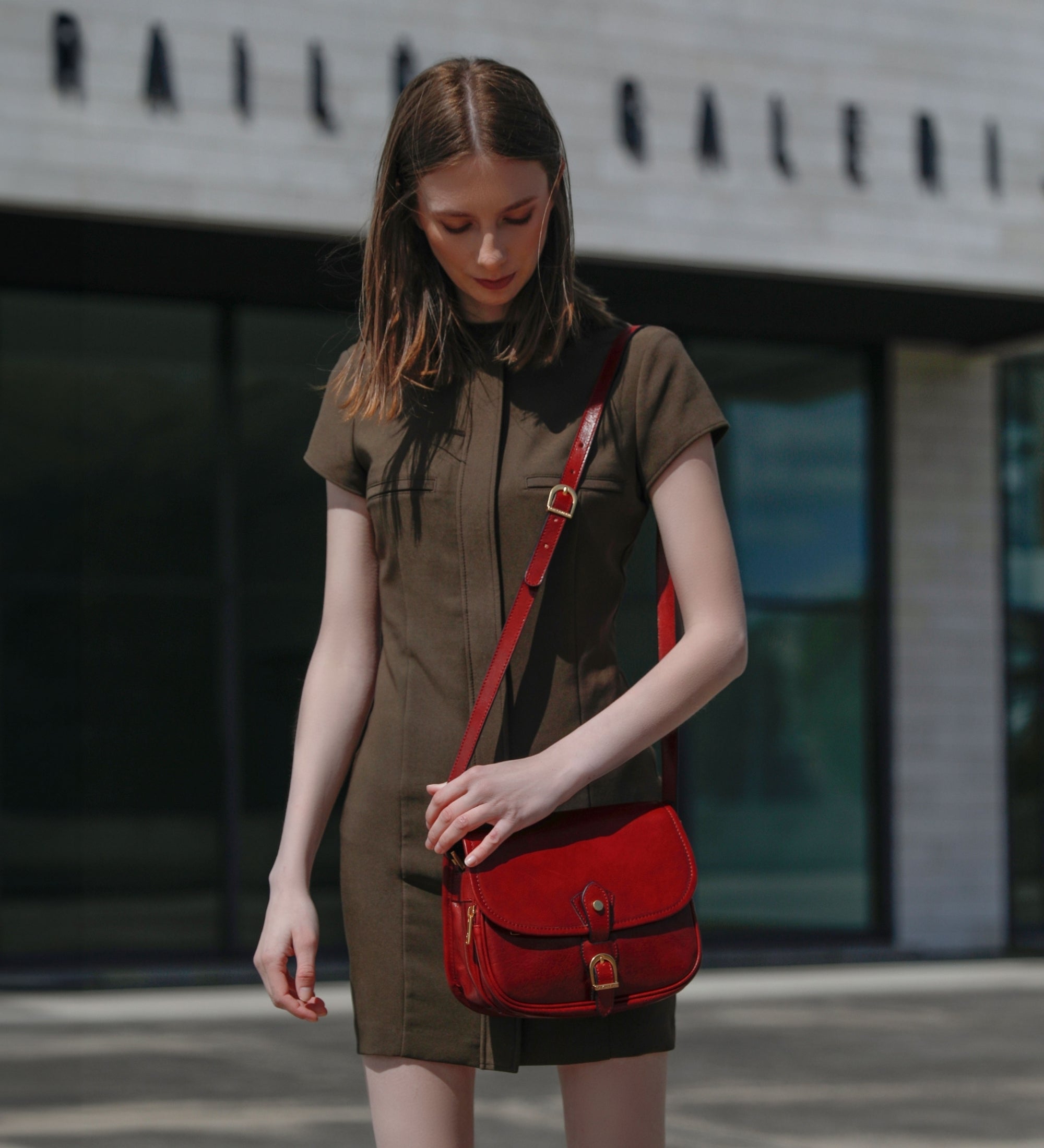 Womens Leather Saddle Bag - Women In Love
