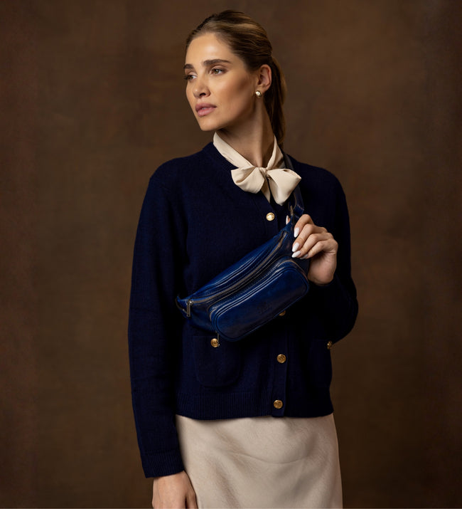 Womens Leather Sling Bag Belly Bag - Independent People