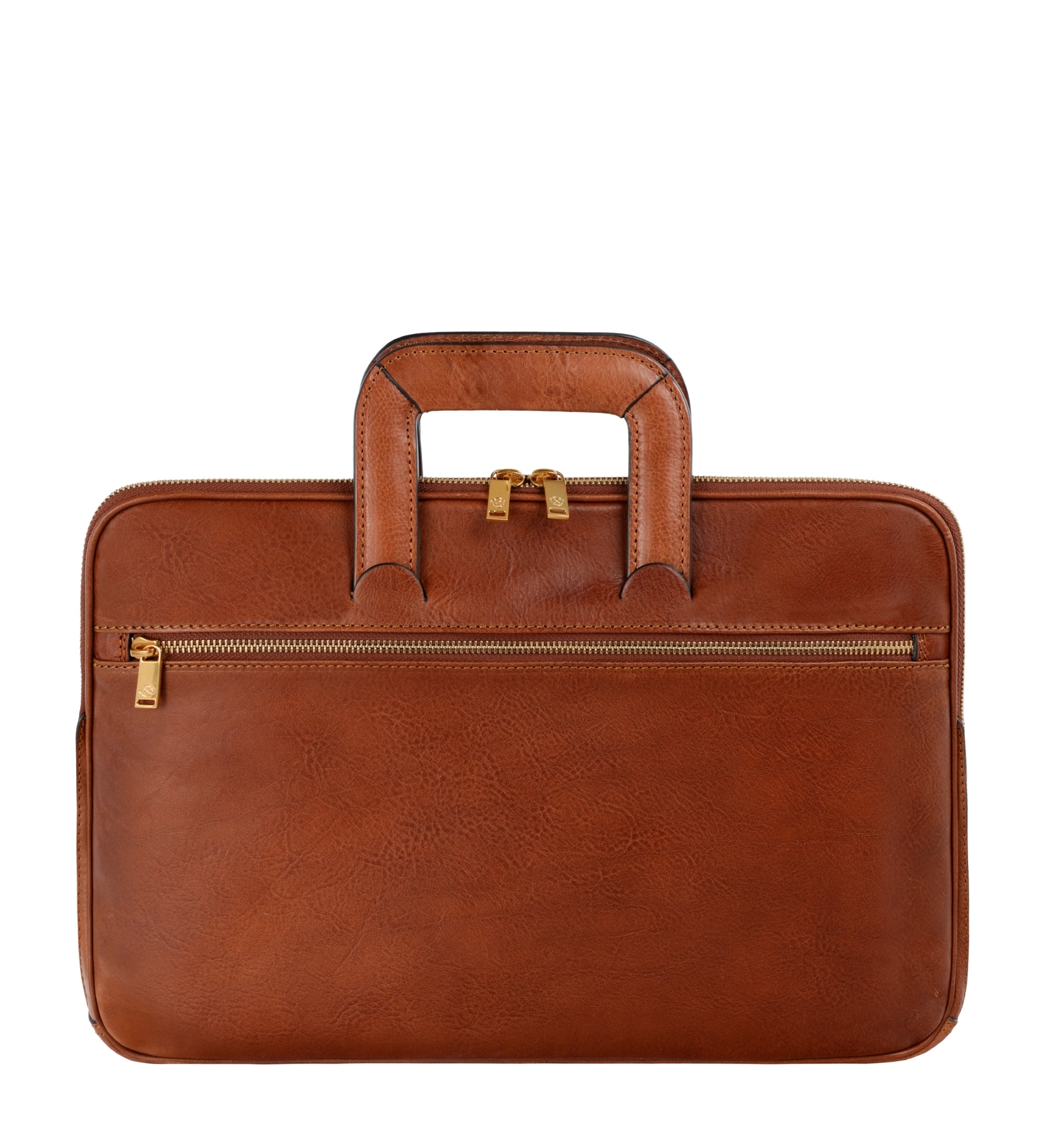 Leather Briefcase Laptop Bag - Brave New World
