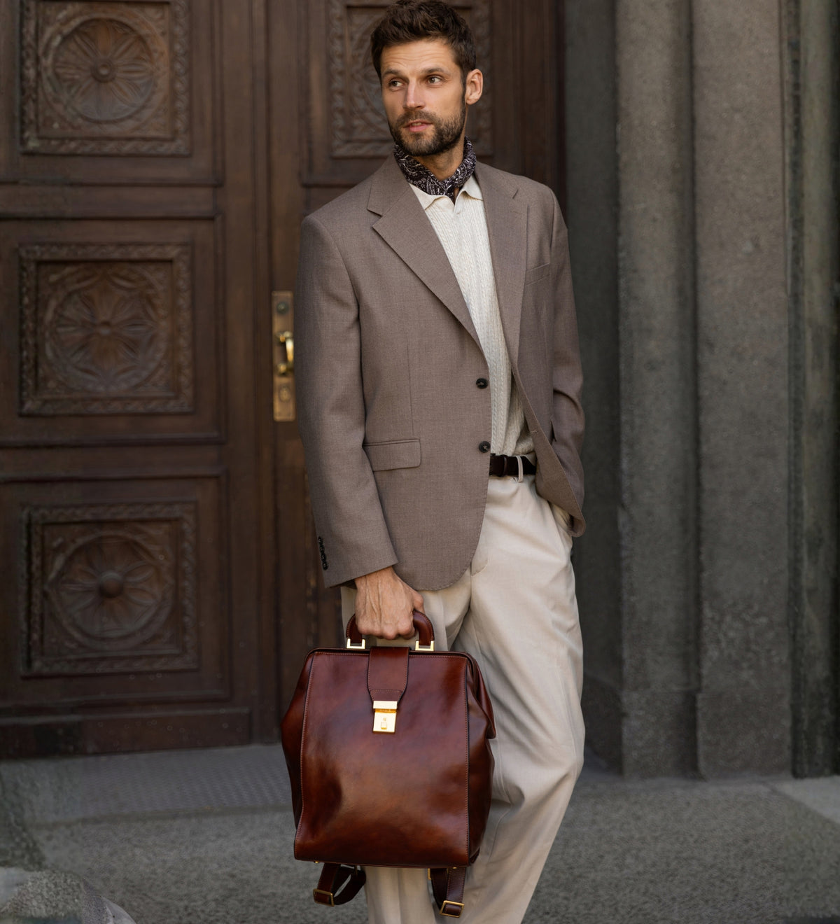 Leather Backpack - A Brief Story of Time