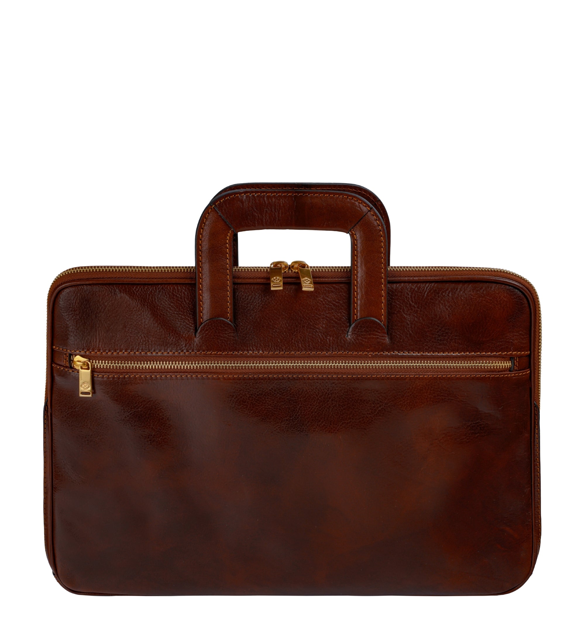 Leather Briefcase Laptop Bag - Brave New World
