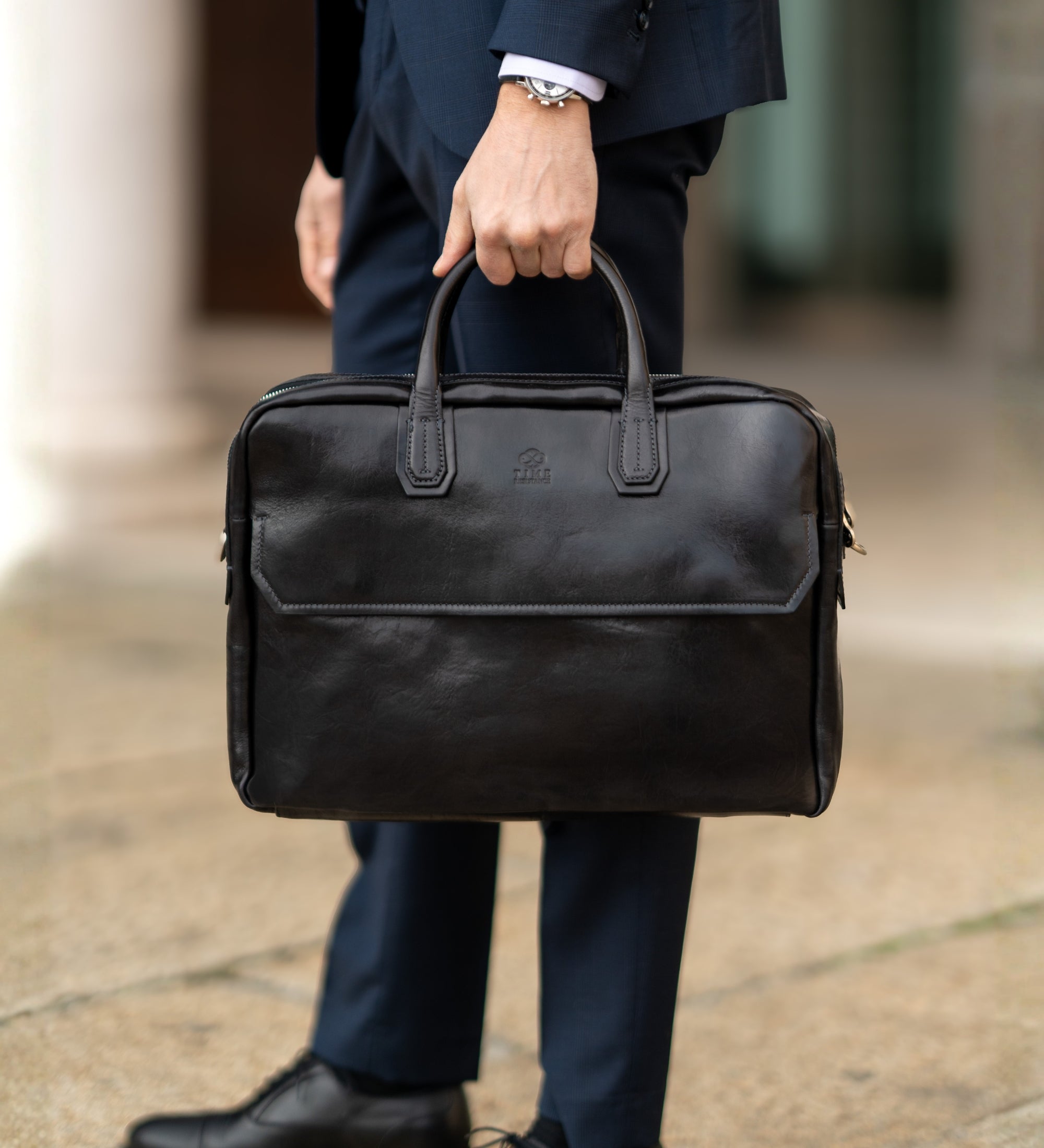 Large Leather Briefcase Laptop Bag - Nostromo