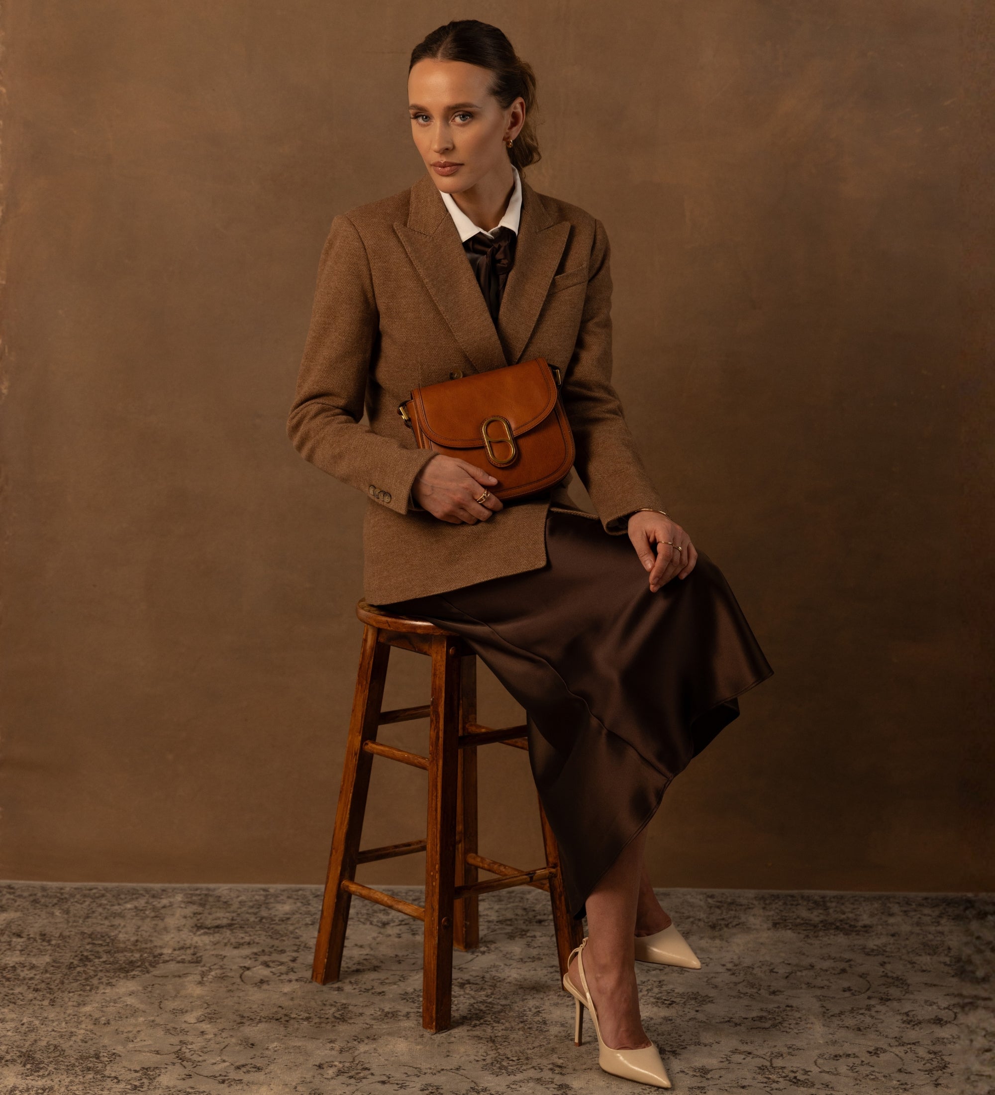 Womens Leather Saddle Bag - Villette