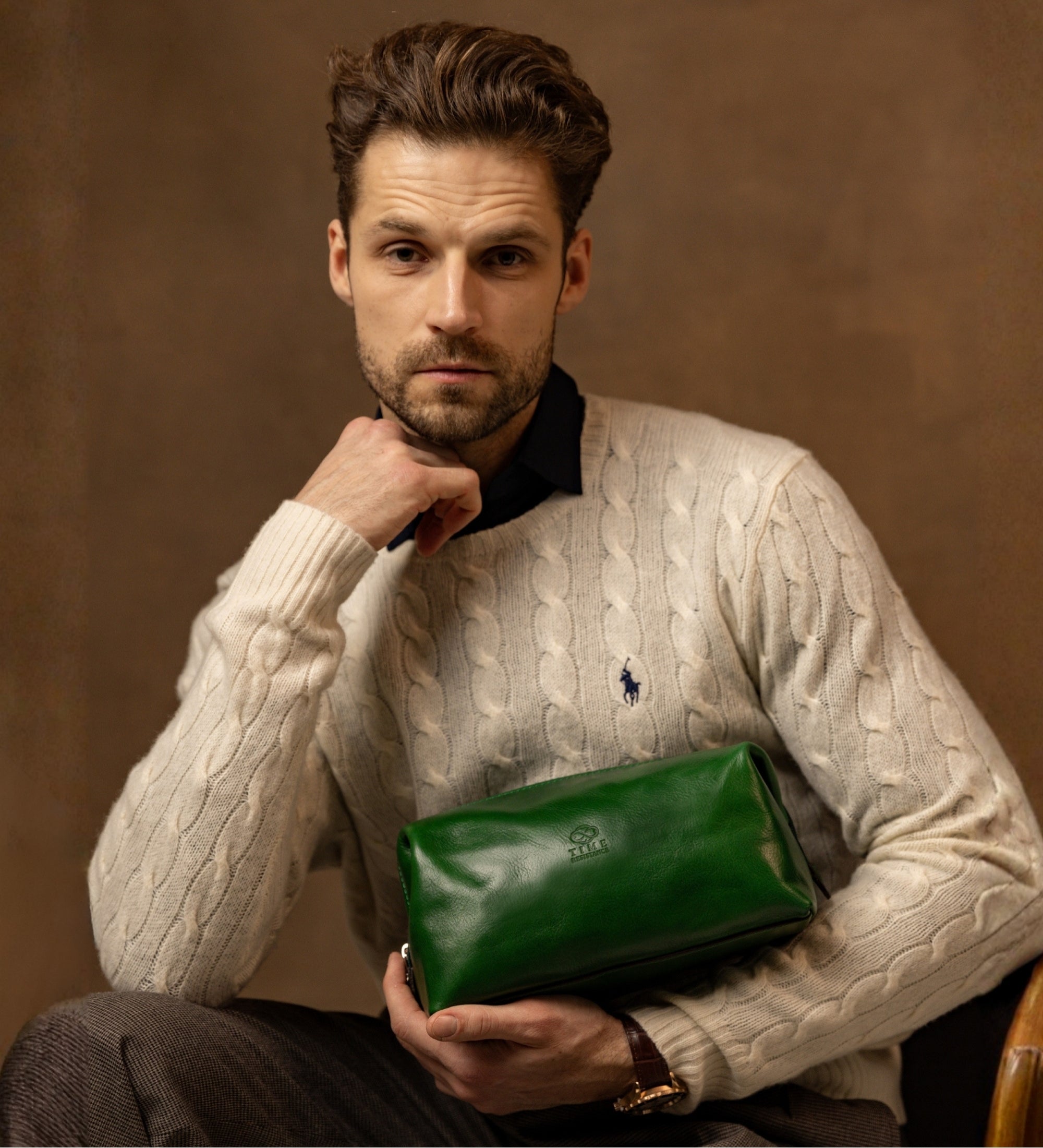 Leather Toiletry Bag - Four Past Midnight
