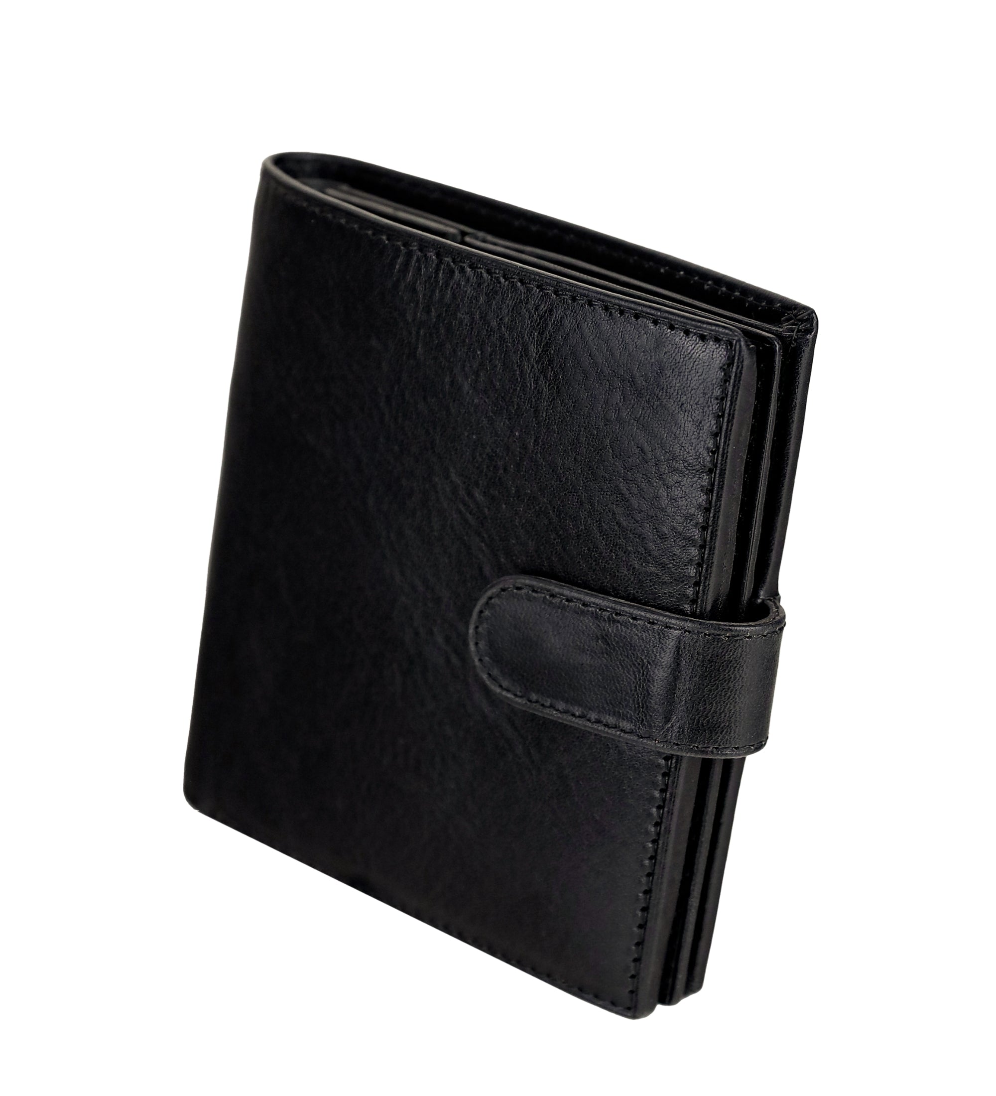 Leather Bifold Wallet with a Snap Closure - Ironweed