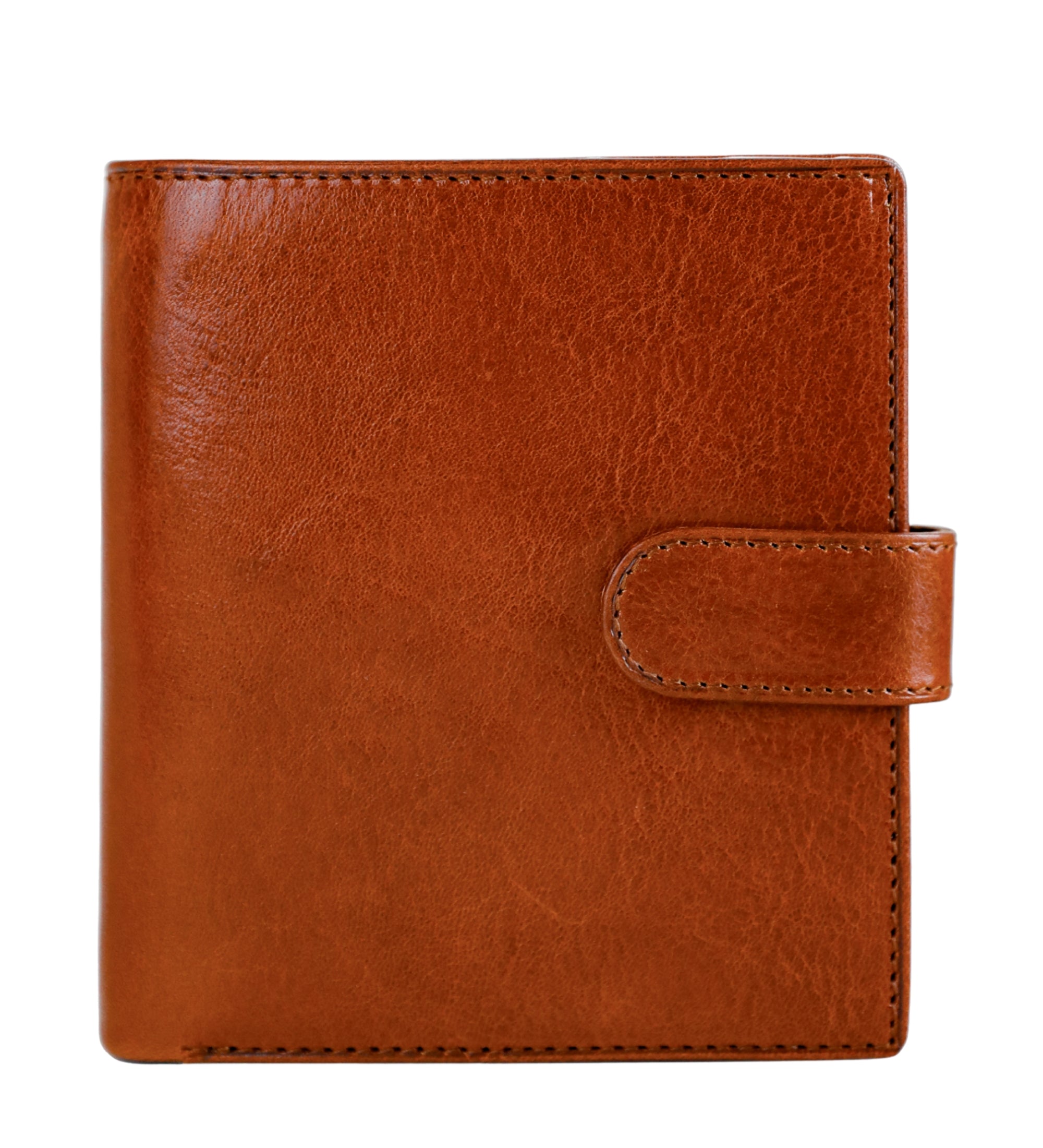 Leather Bifold Wallet with a Snap Closure - Ironweed