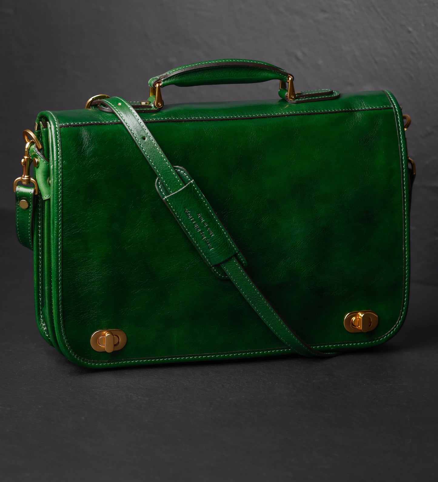 Leather Briefcase Laptop Bag - Illusions