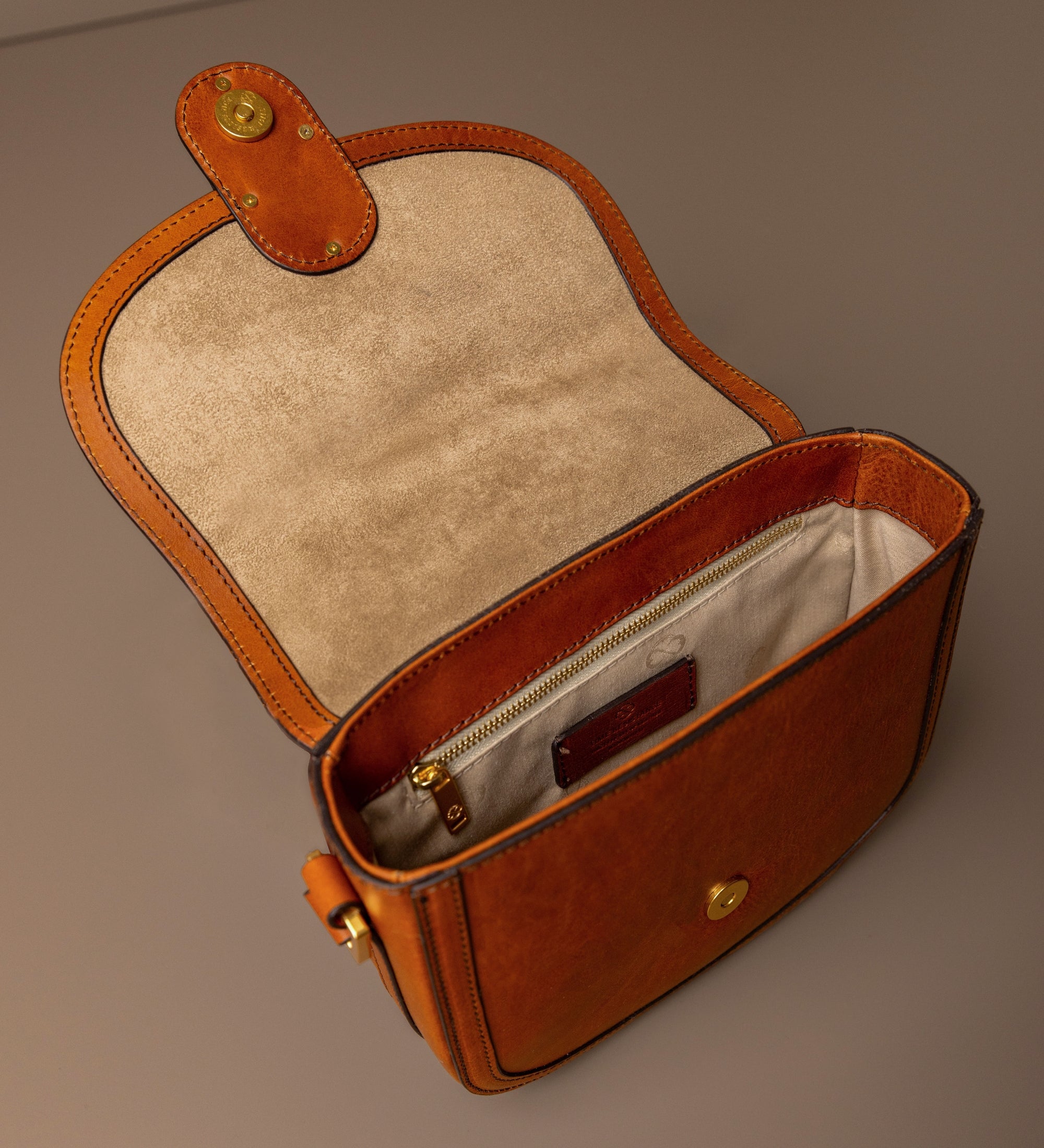 Womens Leather Saddle Bag - Villette