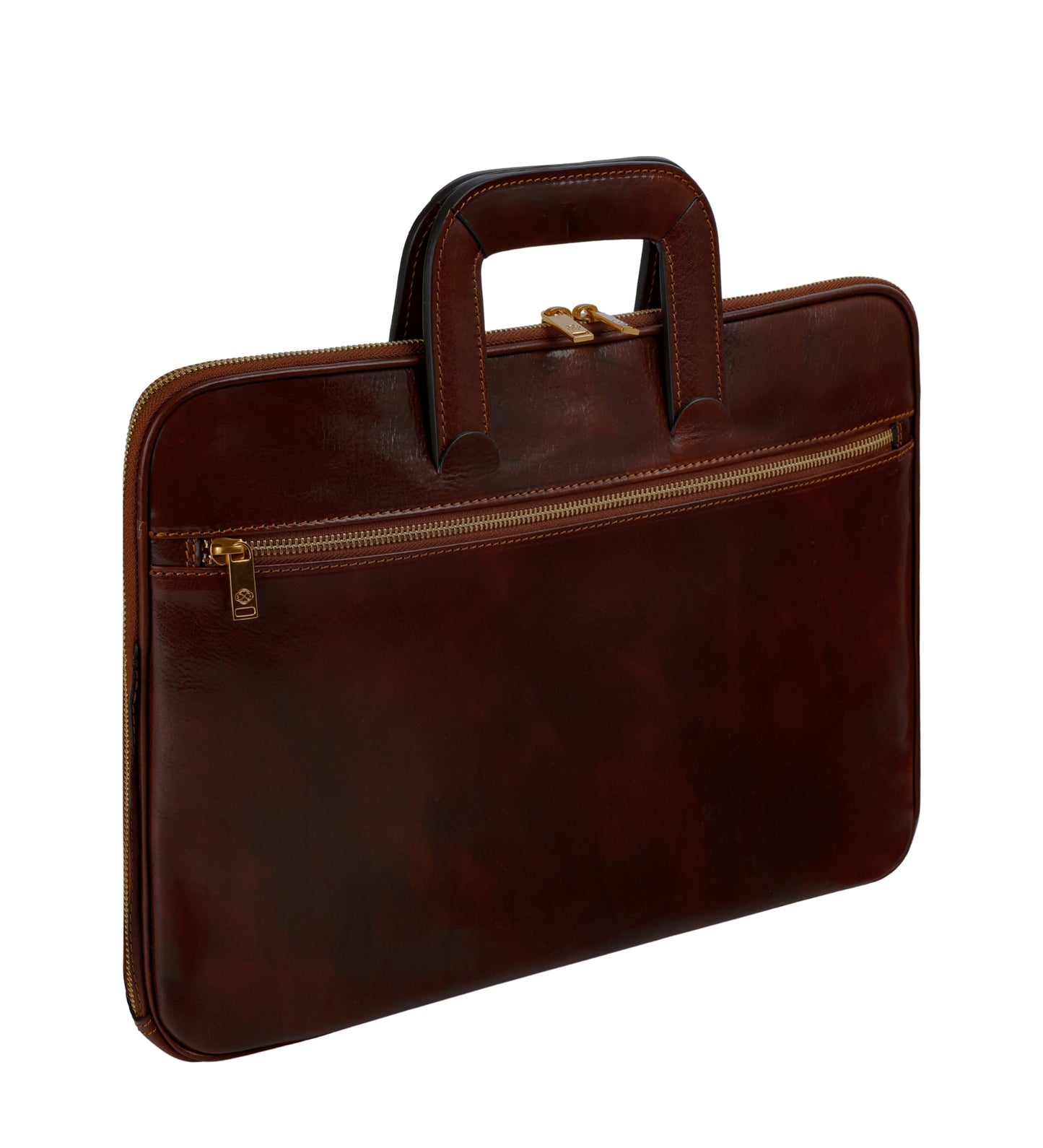 Leather Briefcase Laptop Bag - Brave New World