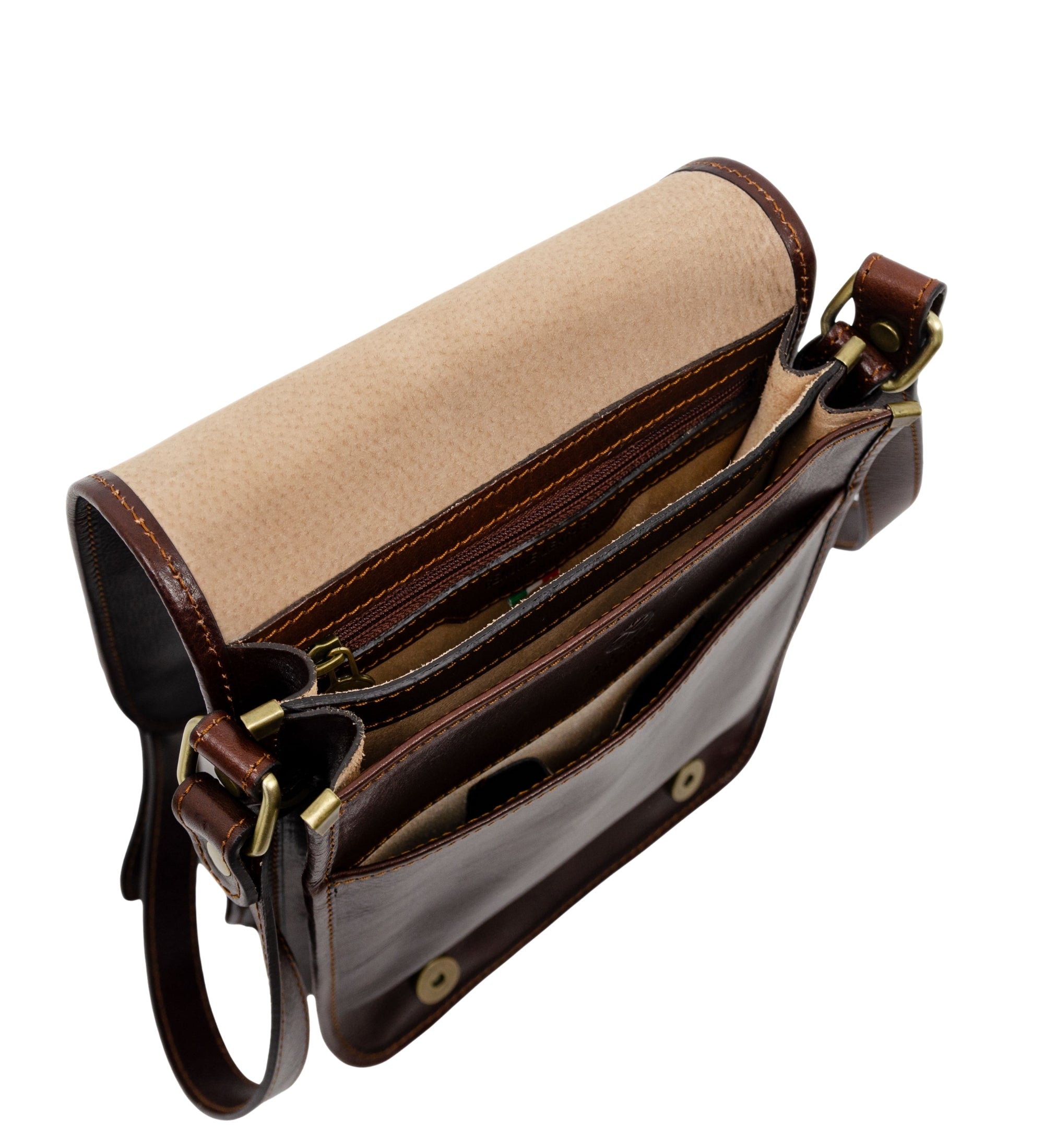 Small Leather Messenger Bag - On The Road