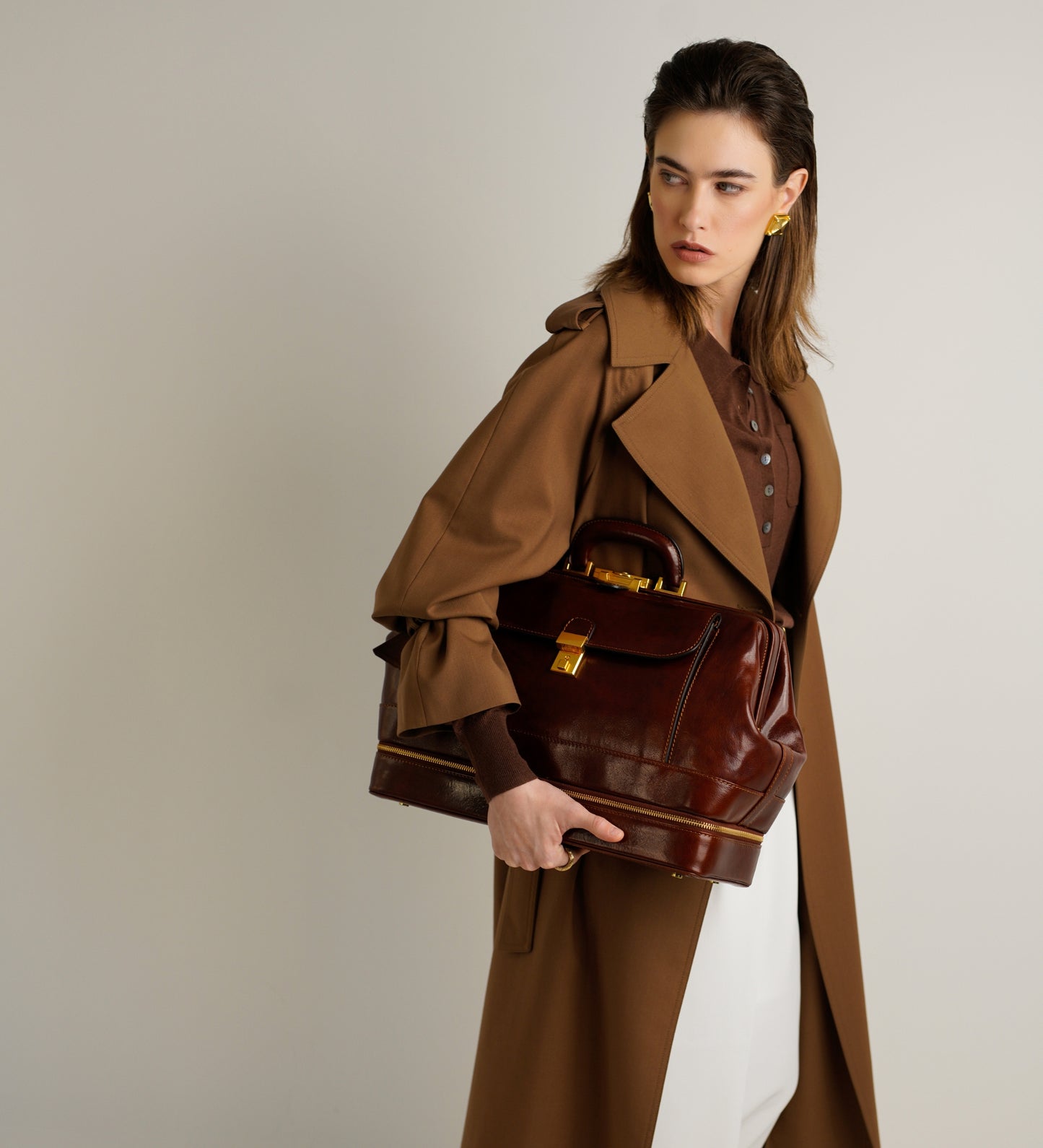Large Italian Leather Doctor Bag for Women - The Master and Margarita