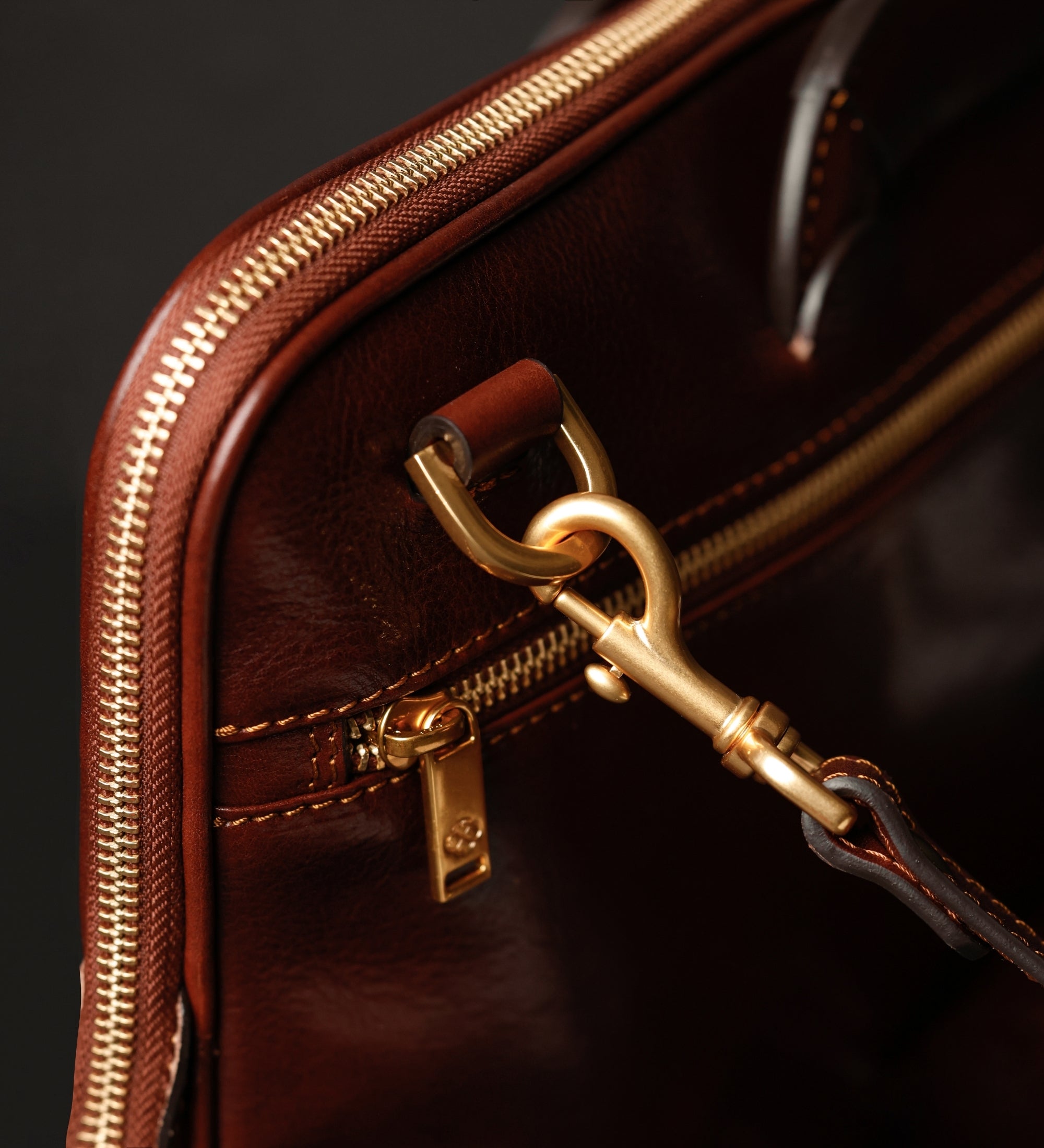 Leather Briefcase Laptop Bag - Brave New World