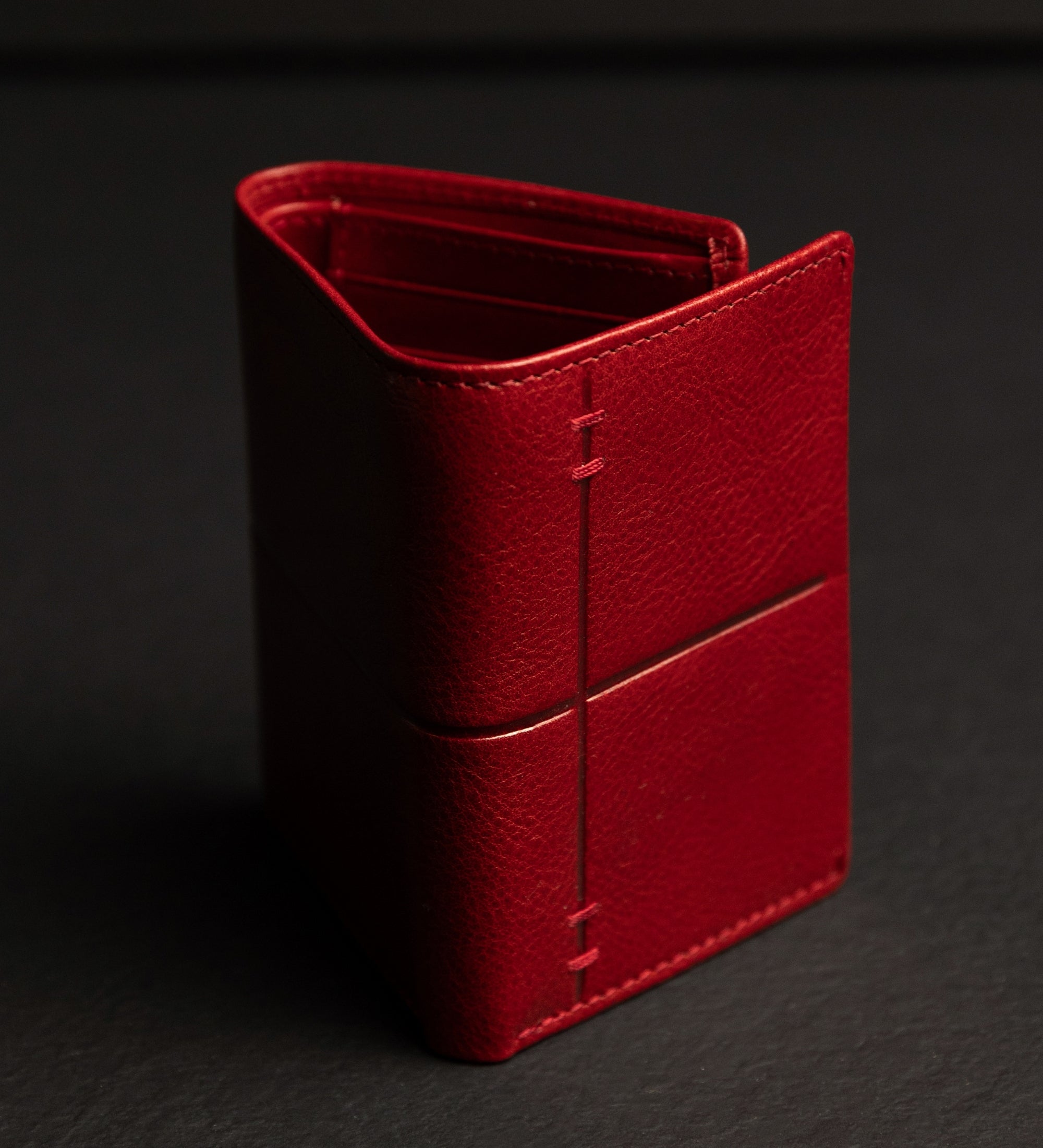 Leather Trifold Wallet - Red Harvest