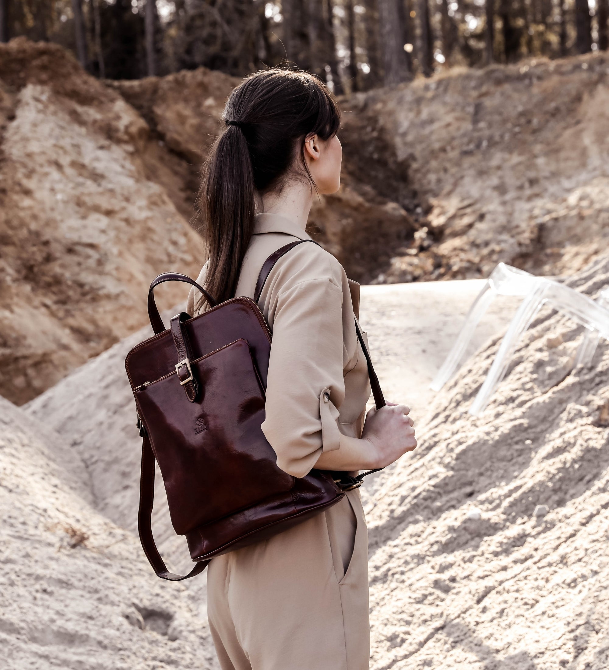 convertable leathe backpack Womens Convertible Leather Backpack Shoulder Bag