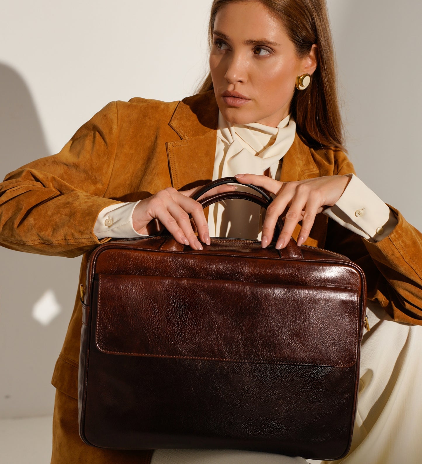 Womens Leather Briefcase Laptop Bag - The Sheltering Sky