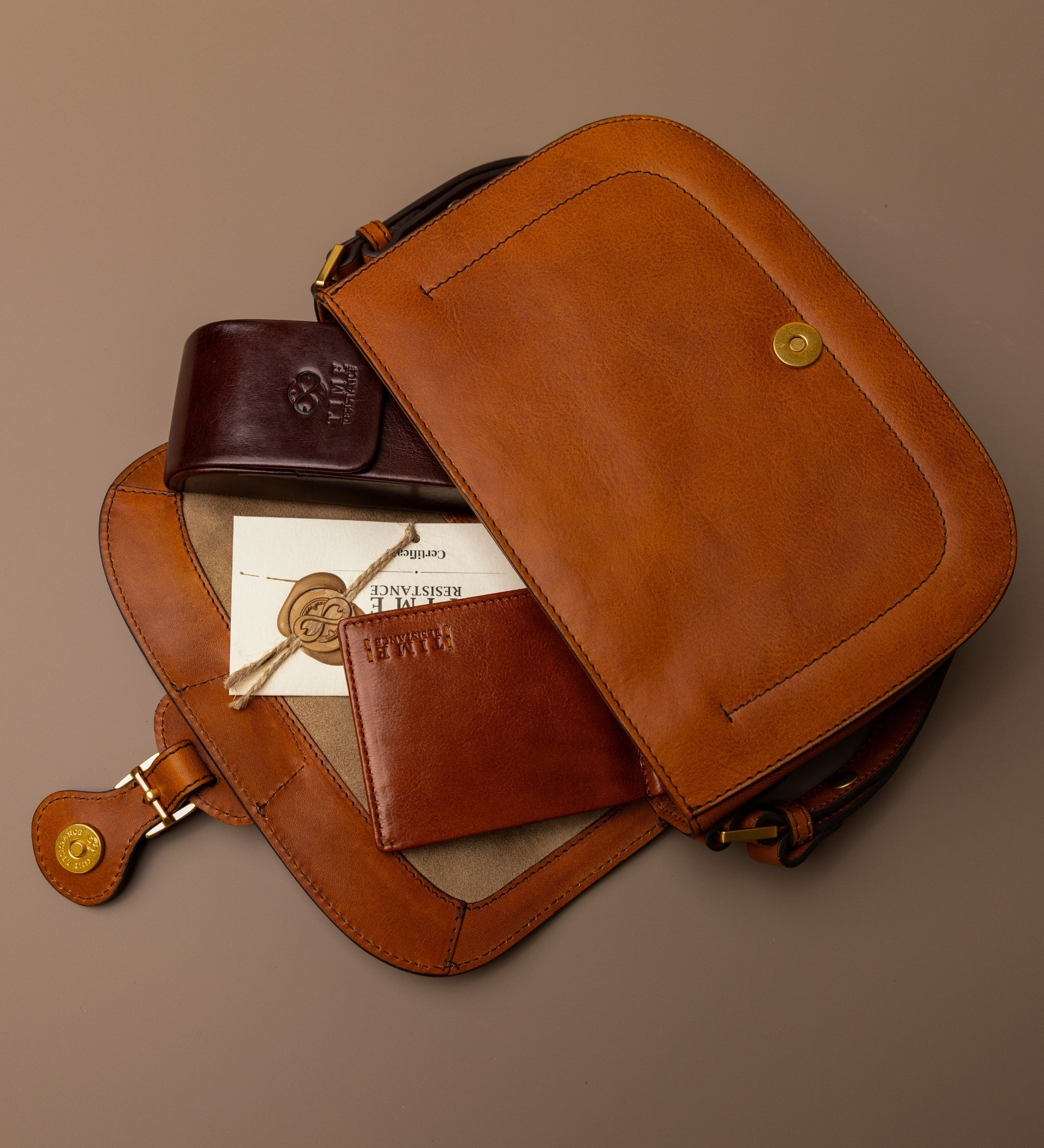 Womens Leather Saddle Bag - Romola