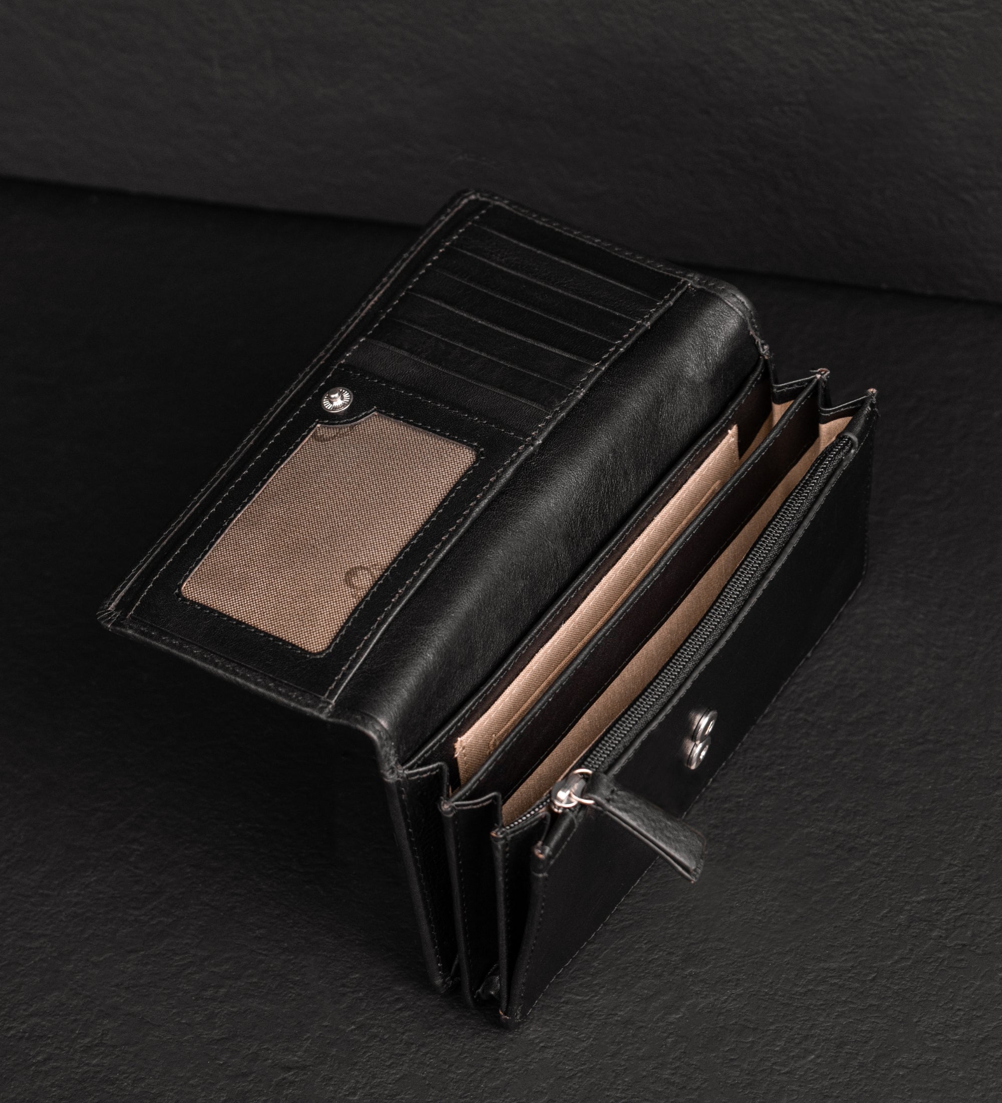 Women’s Leather Continental Wallet - Charade