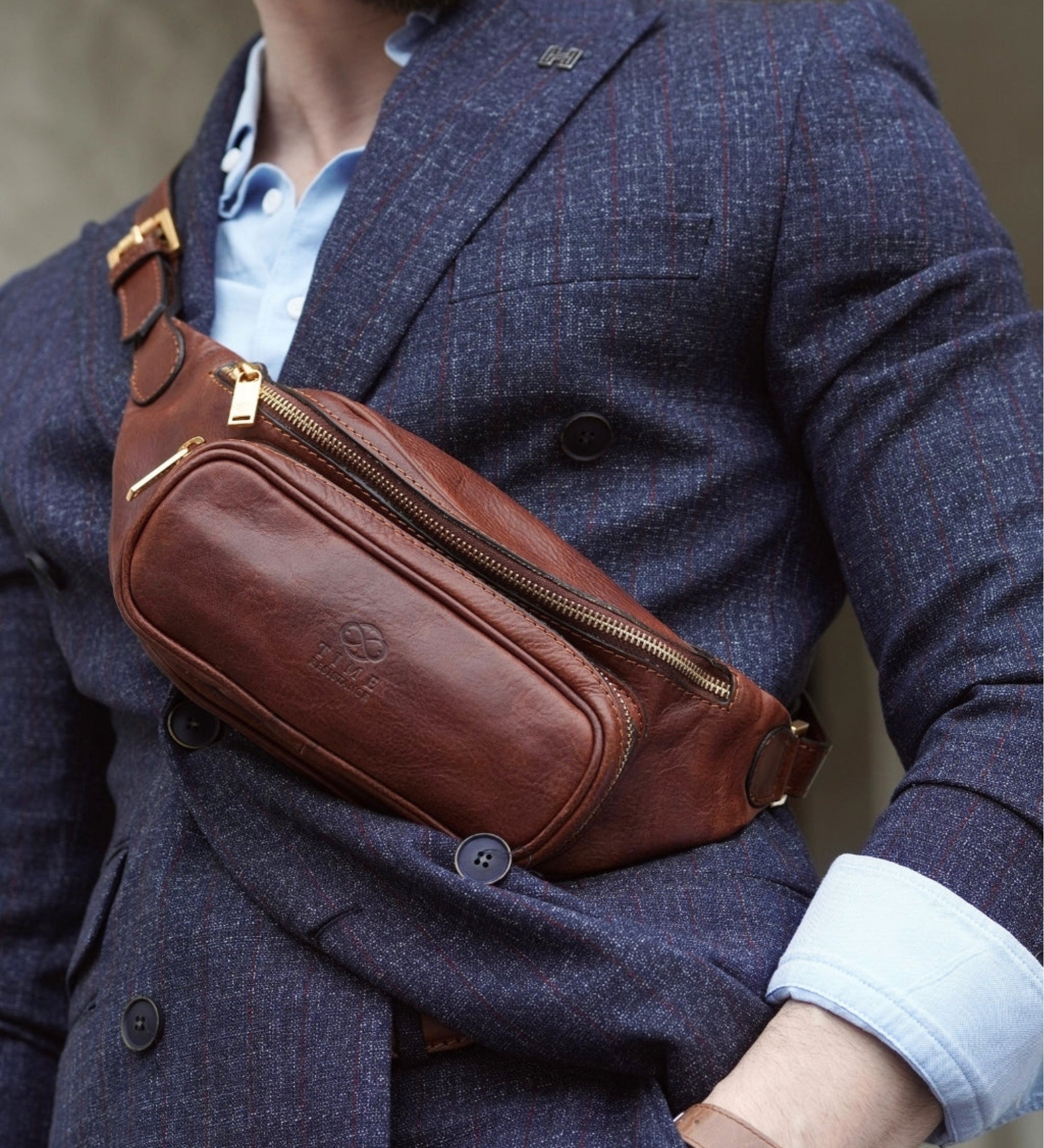 Leather Sling Bag Belly Bag - Independent People