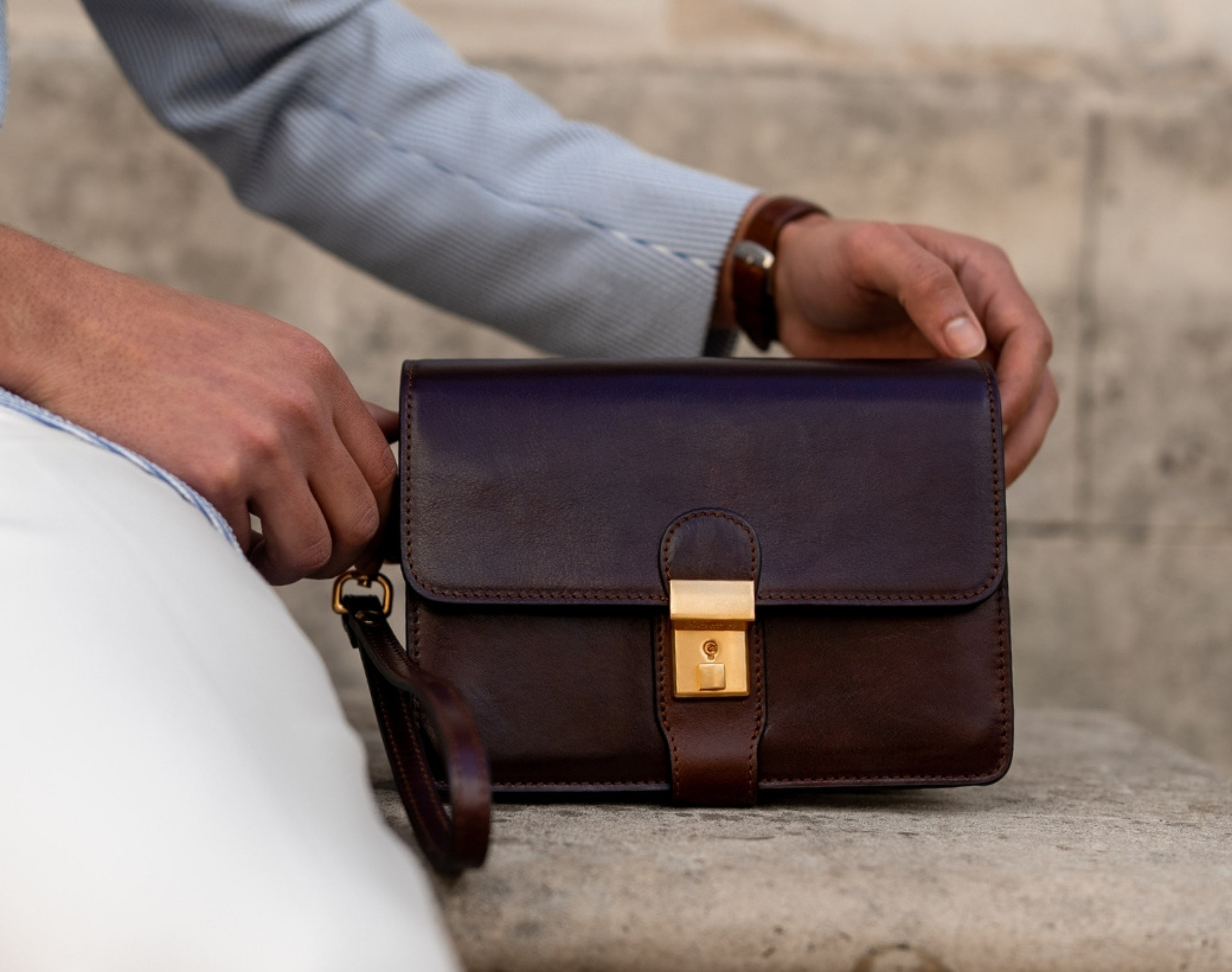 Leather clutch purse
