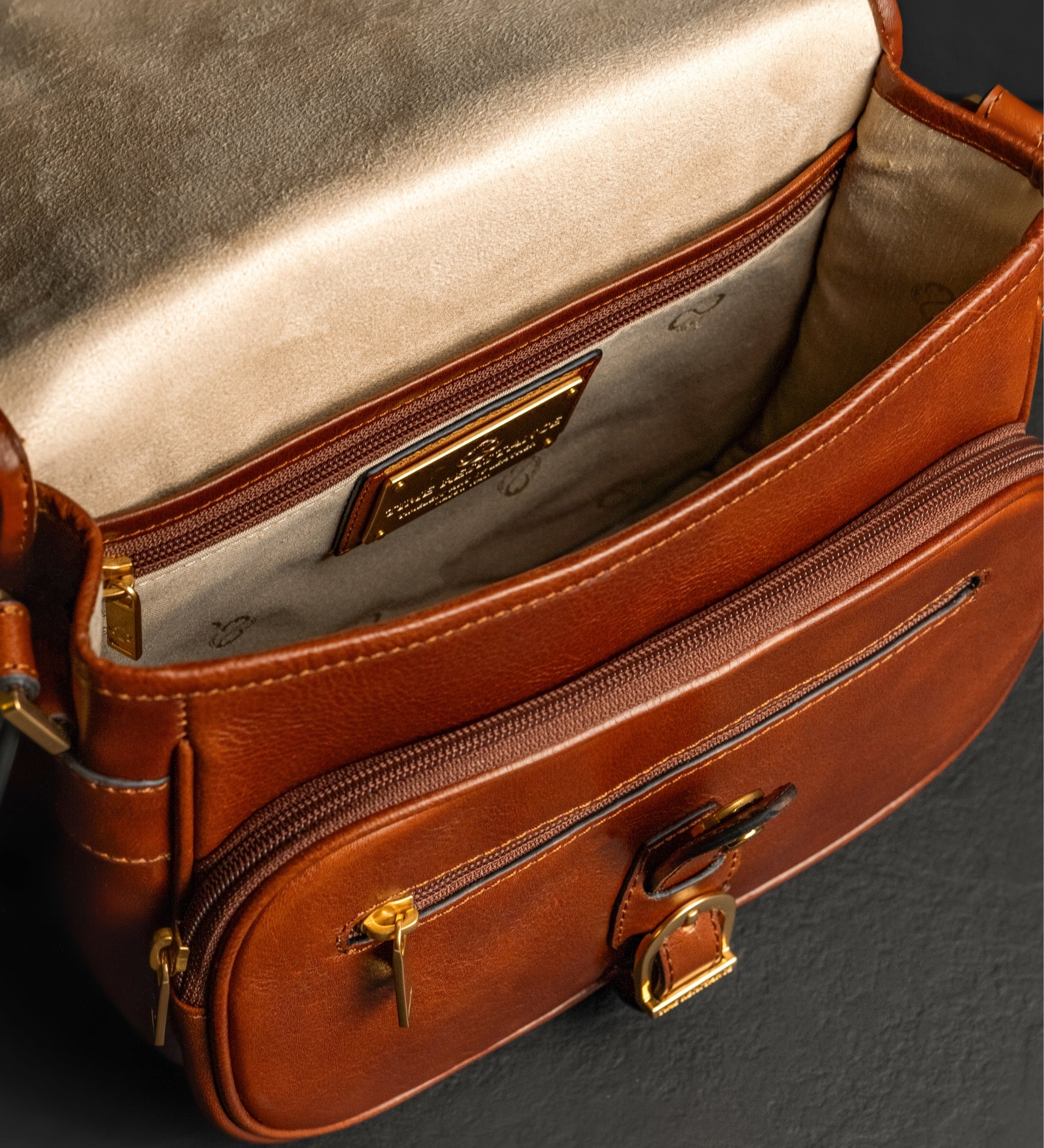 Womens Leather Saddle Bag - Women In Love
